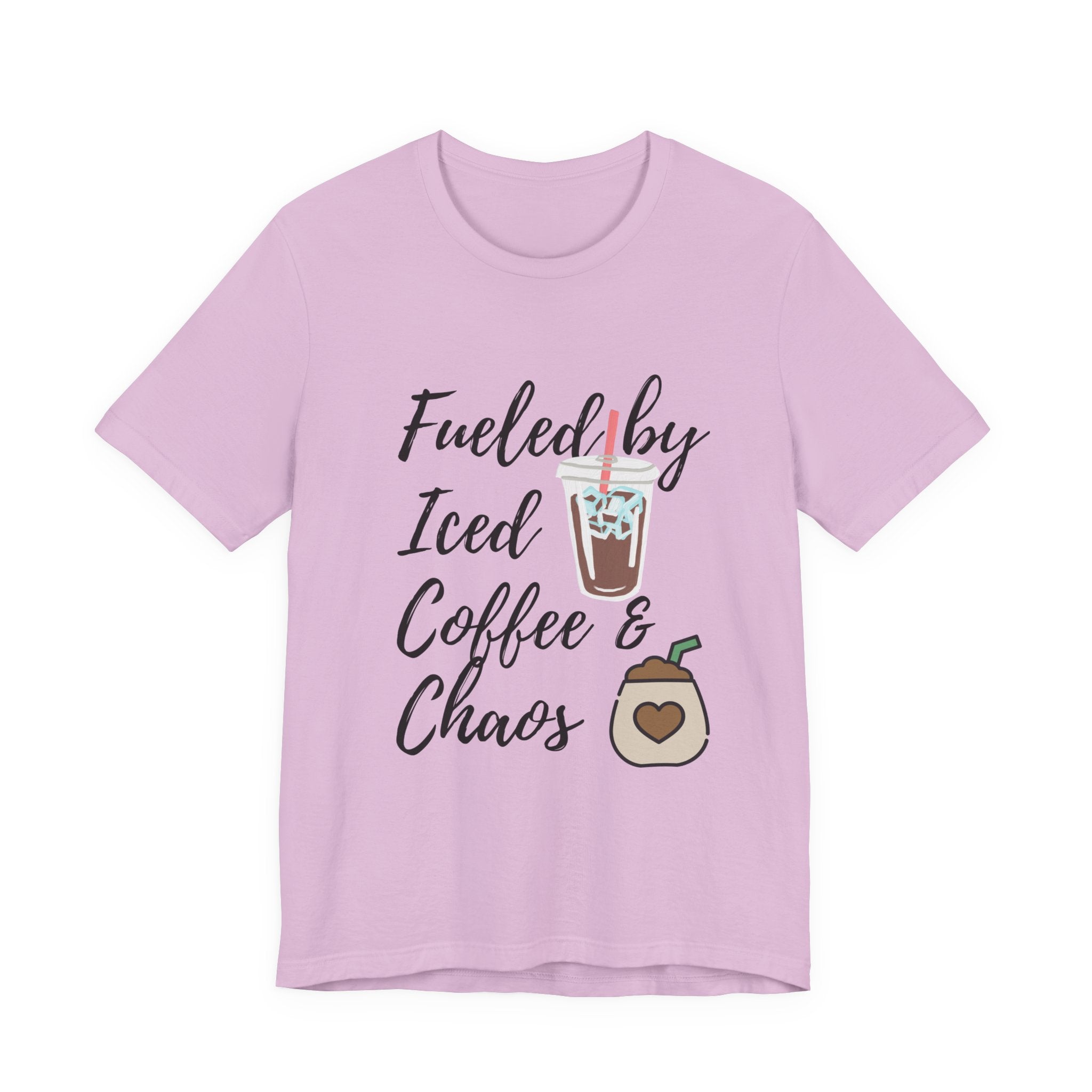 Coffee Lover Unisex T-Shirt - 'Fueled by Iced Coffee & Chaos'