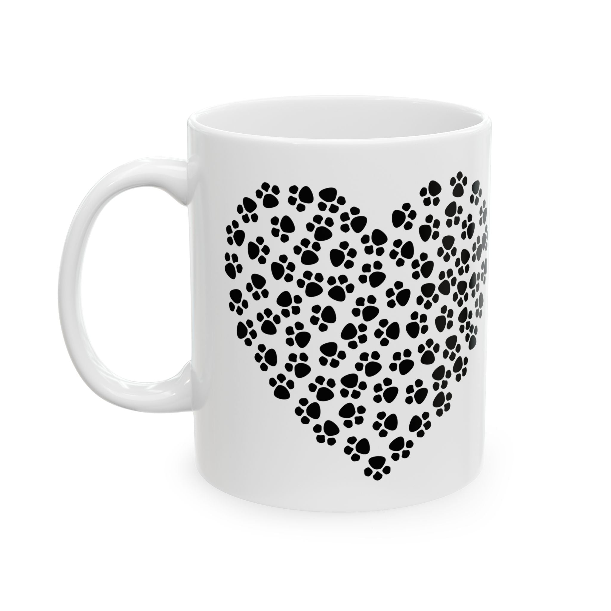 Paw Print Heart Mug – Pet Lover Coffee Cup