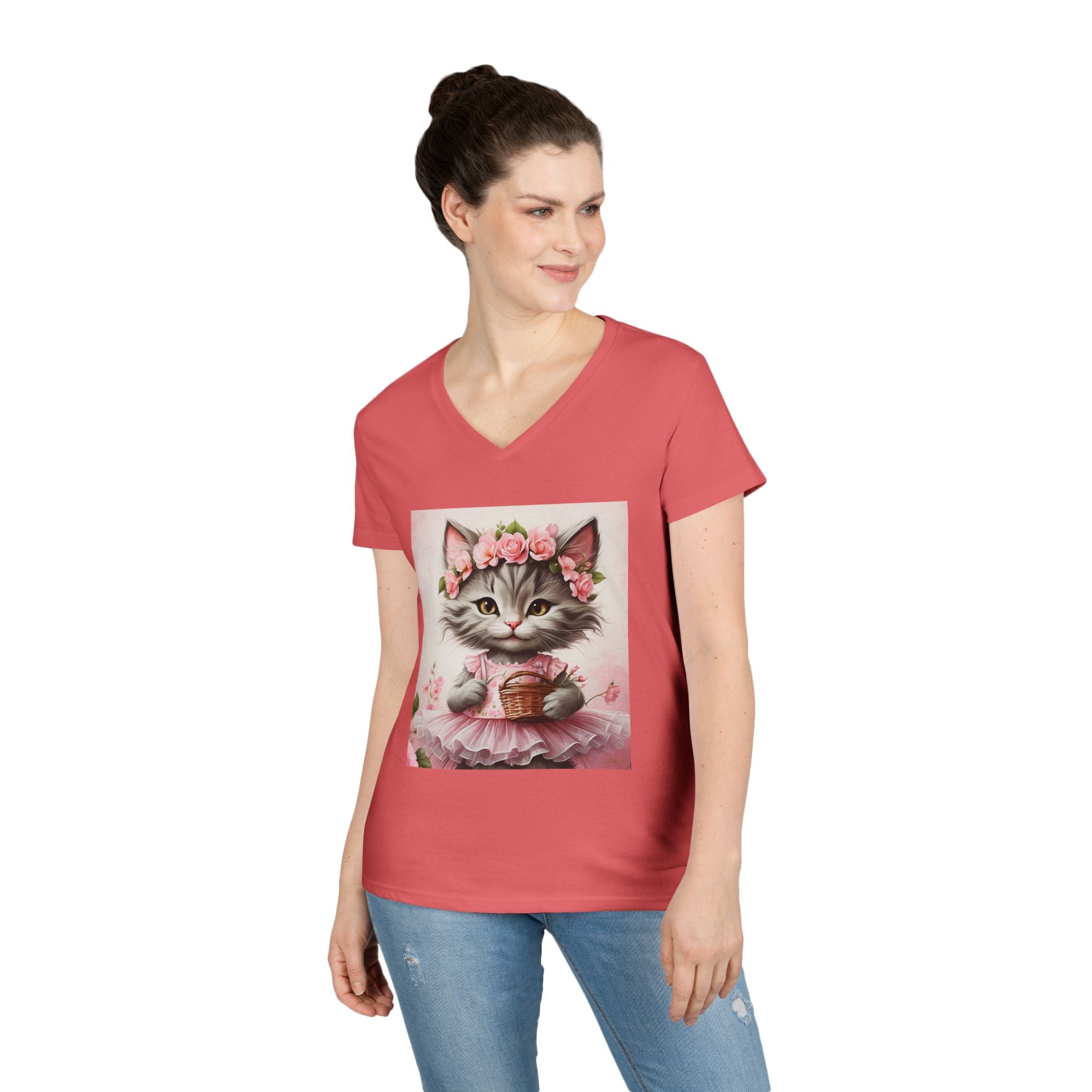 Petal Princess Kitten – Floral Charm Tee