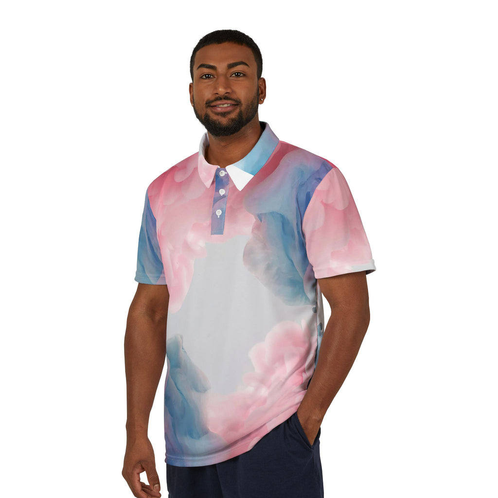 Cloud Bloom Polo – Soft Mist Luxe Shirt
