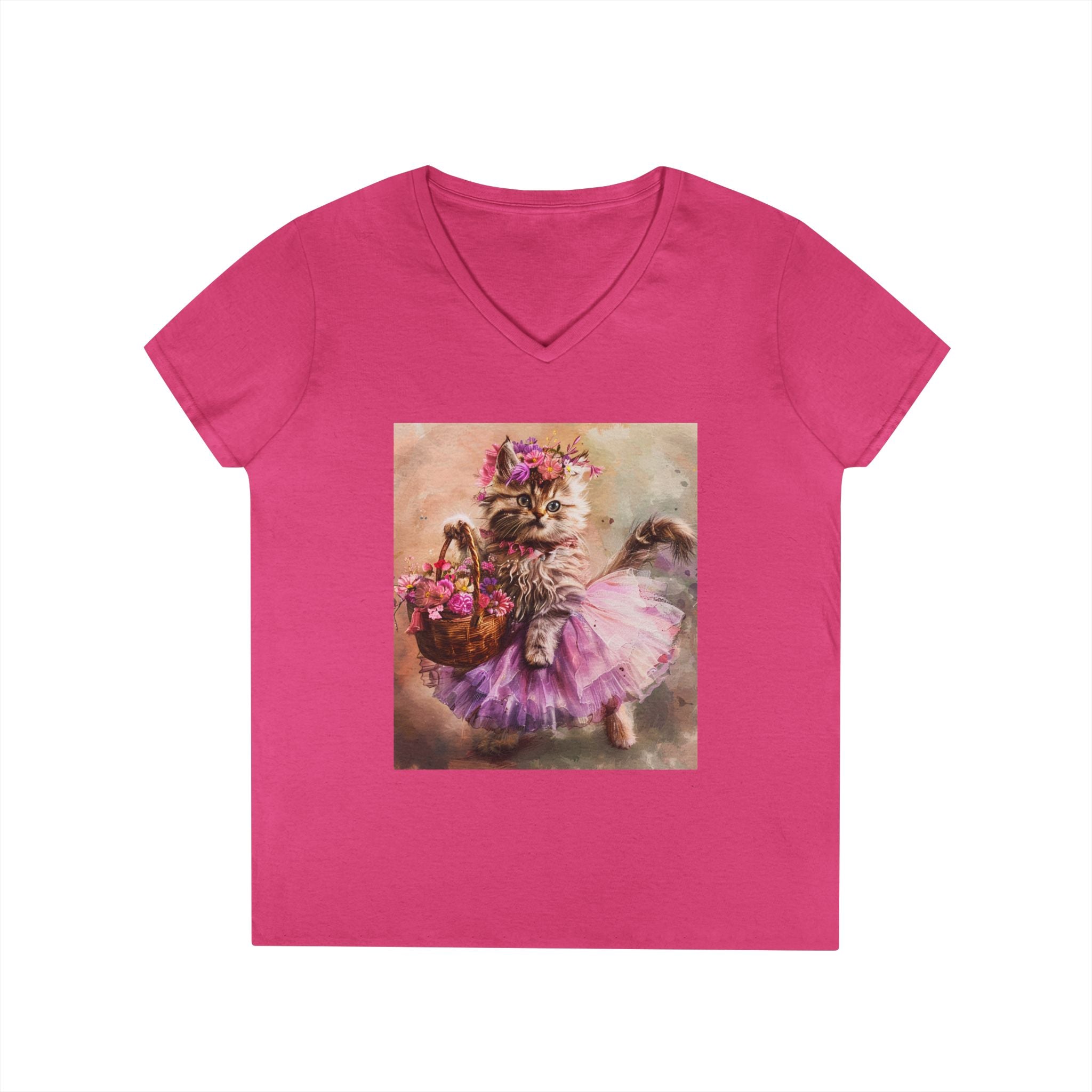 Blushing Petal Kitten – Twirl & Bloom Tee