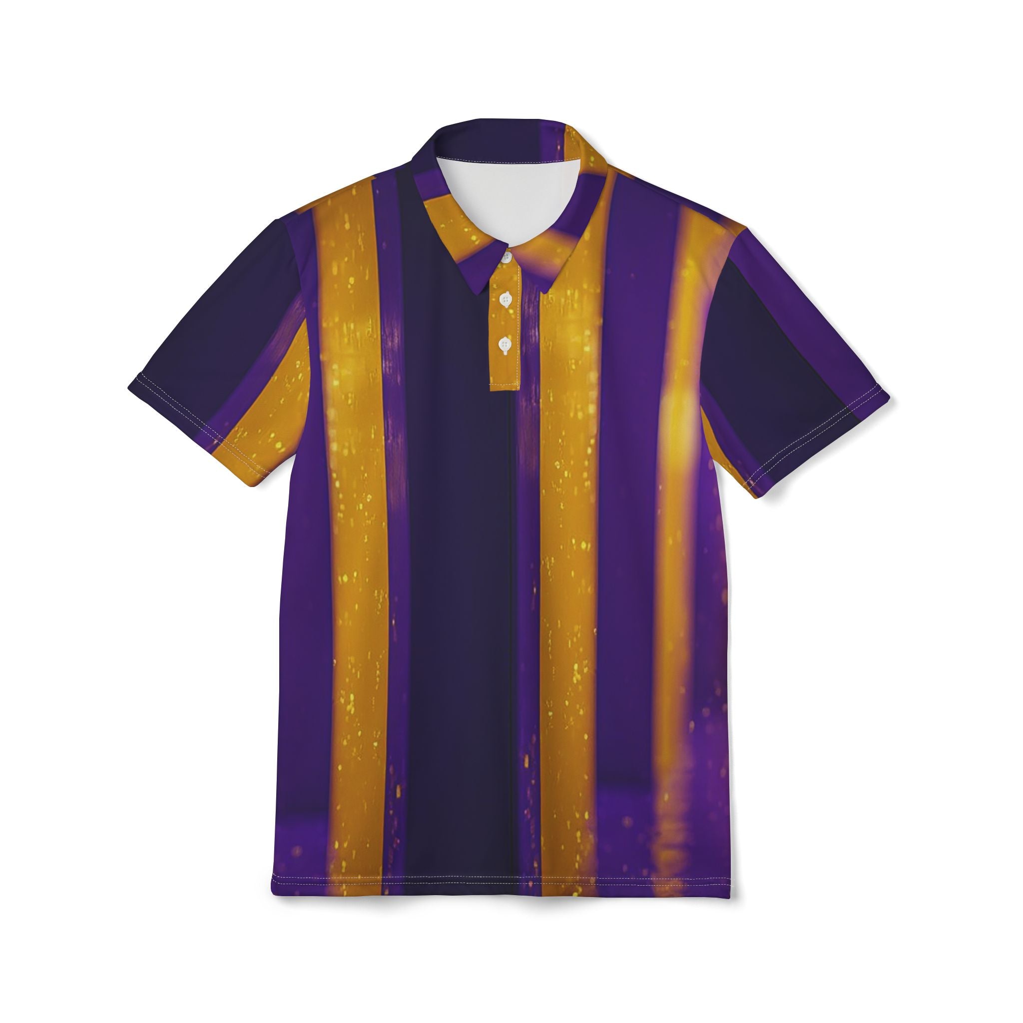 Royal Streak Polo – Gold & Purple Prestige Statement Shirt