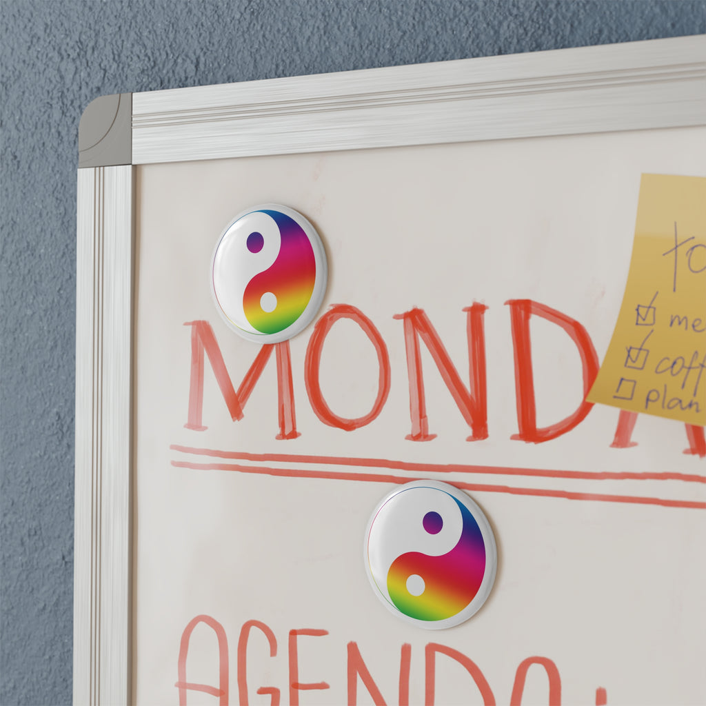 Rainbow Yin Yang Magnet – Balance & Harmony Gradient Design