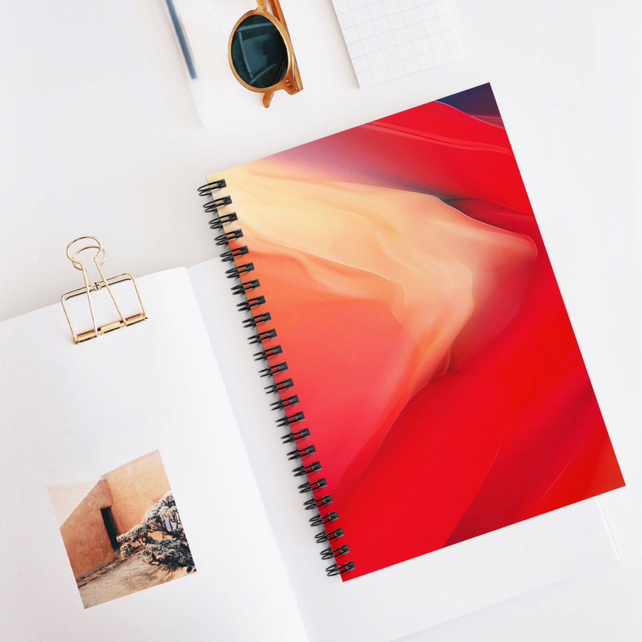 Crimson Flow Spiral Notebook – Bold Red Abstract Energy Journal (6” x 8”)