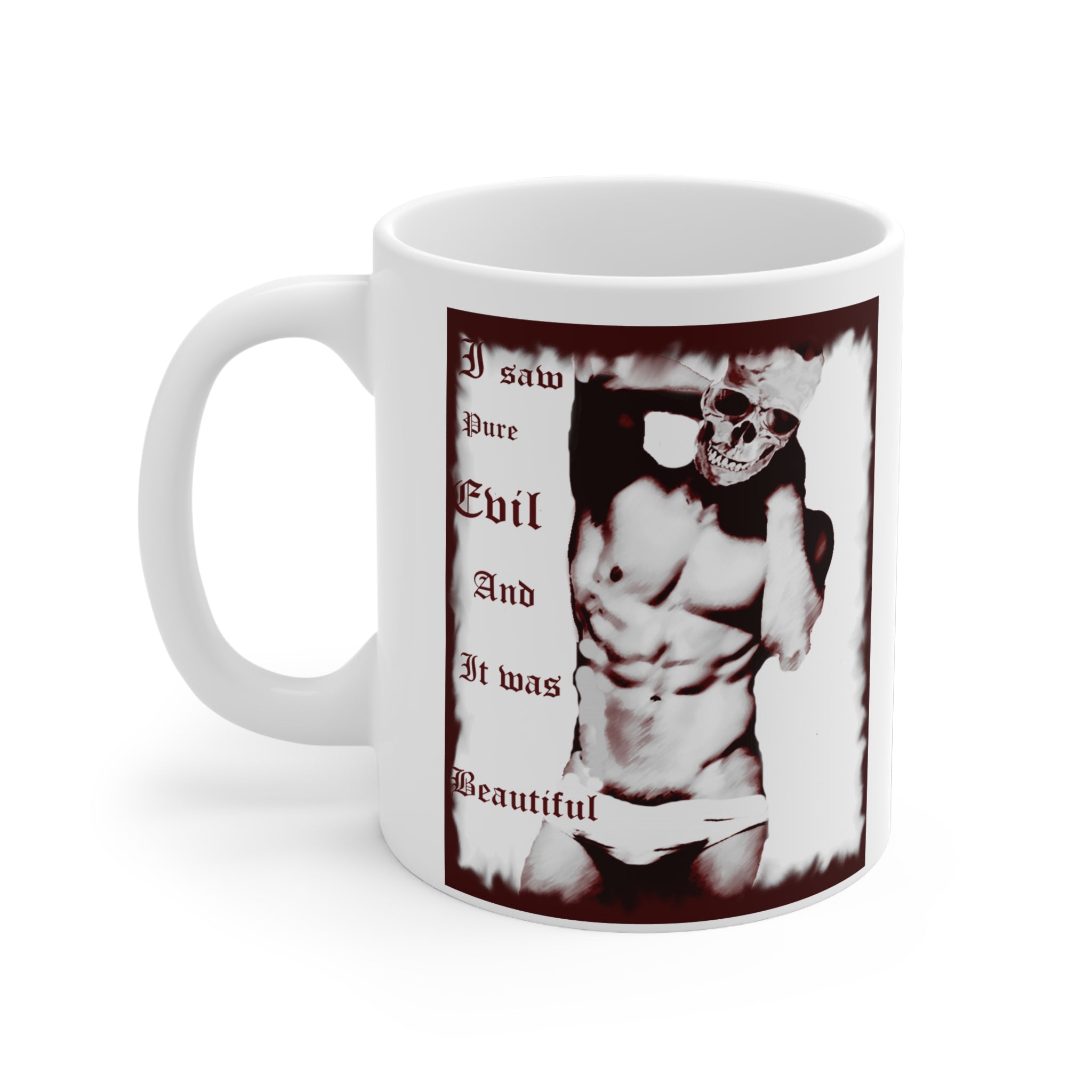 I Saw Pure Evil Mug – Dark Gothic Aesthetic Coffee Cup