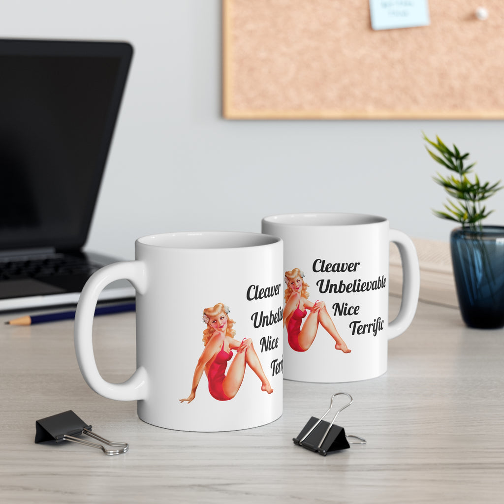 Clever & Terrific Mug – Retro Pin-Up Statement Cup