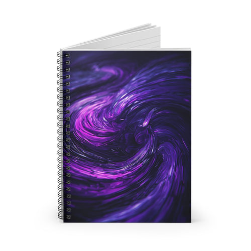 Amethyst Vortex Spiral Notebook – Dark Abstract Galaxy Journal (6” x 8”)