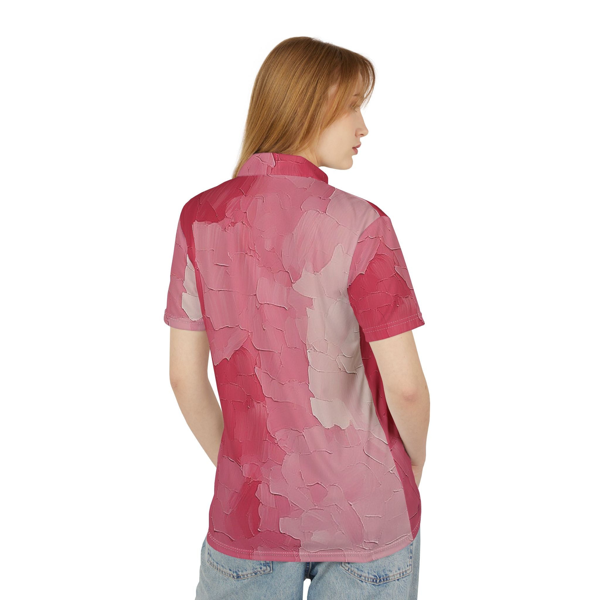 Crimson Layer Polo – Bold Pink Textured Statement Shirt