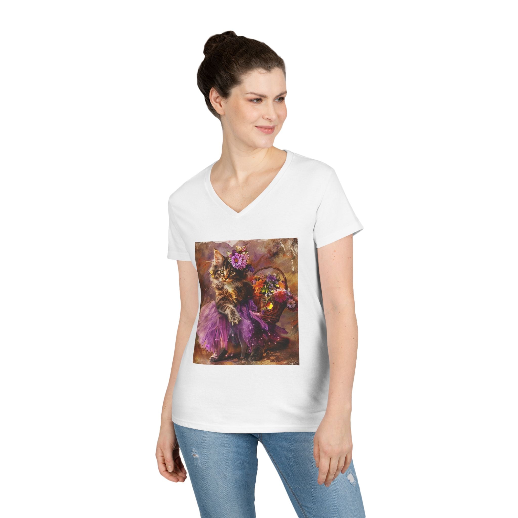 Plum Petal Kitten – Midnight Garden Tee