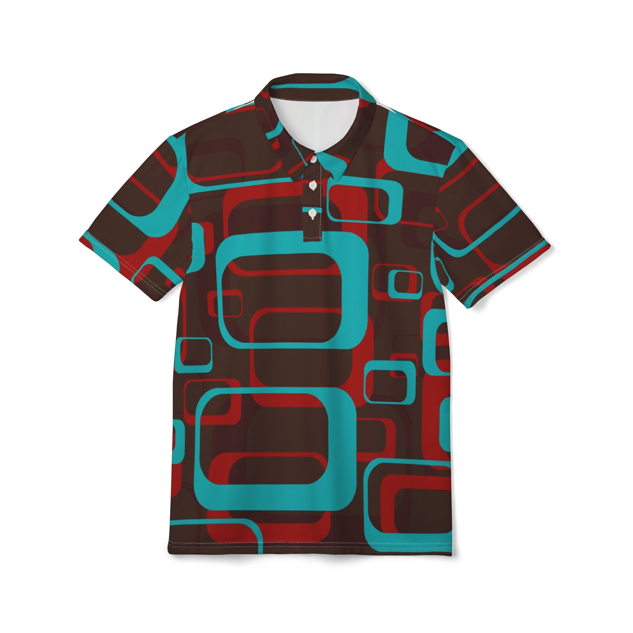 Retro Grid Pop – Geometric Statement Polo
