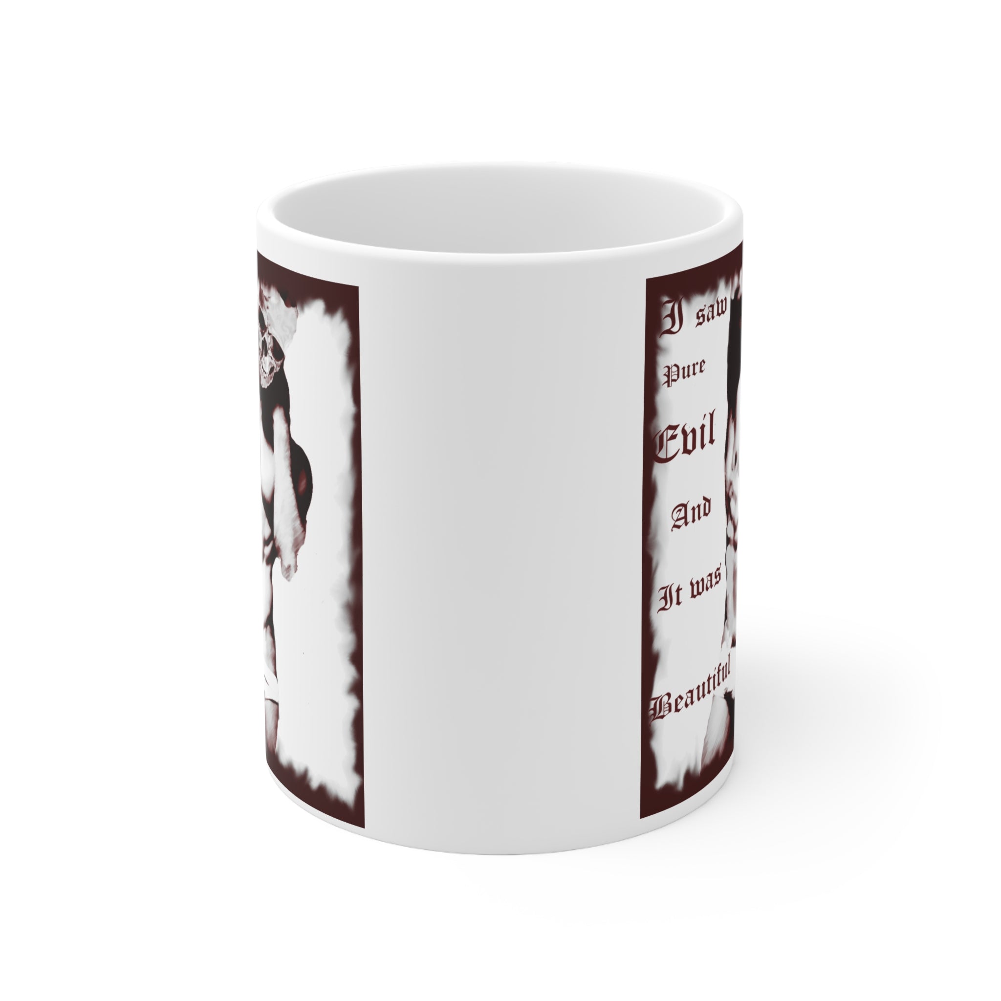 I Saw Pure Evil Mug – Dark Gothic Aesthetic Coffee Cup