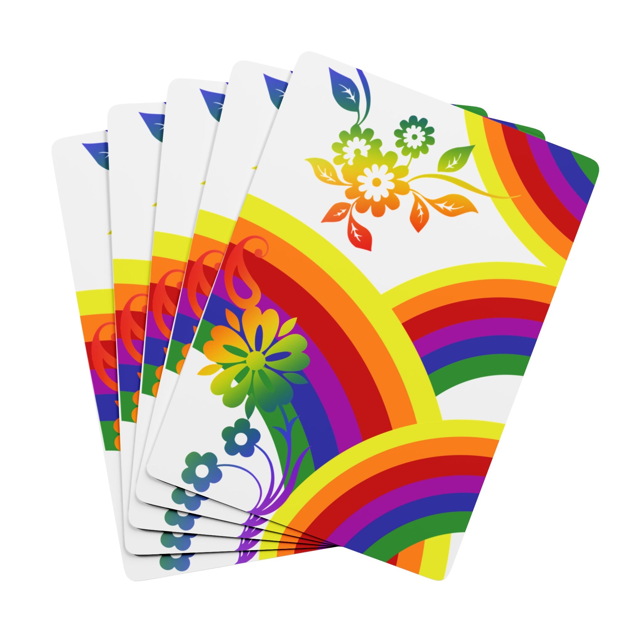 Rainbow Bloom Playing Cards – Vibrant Floral Deck