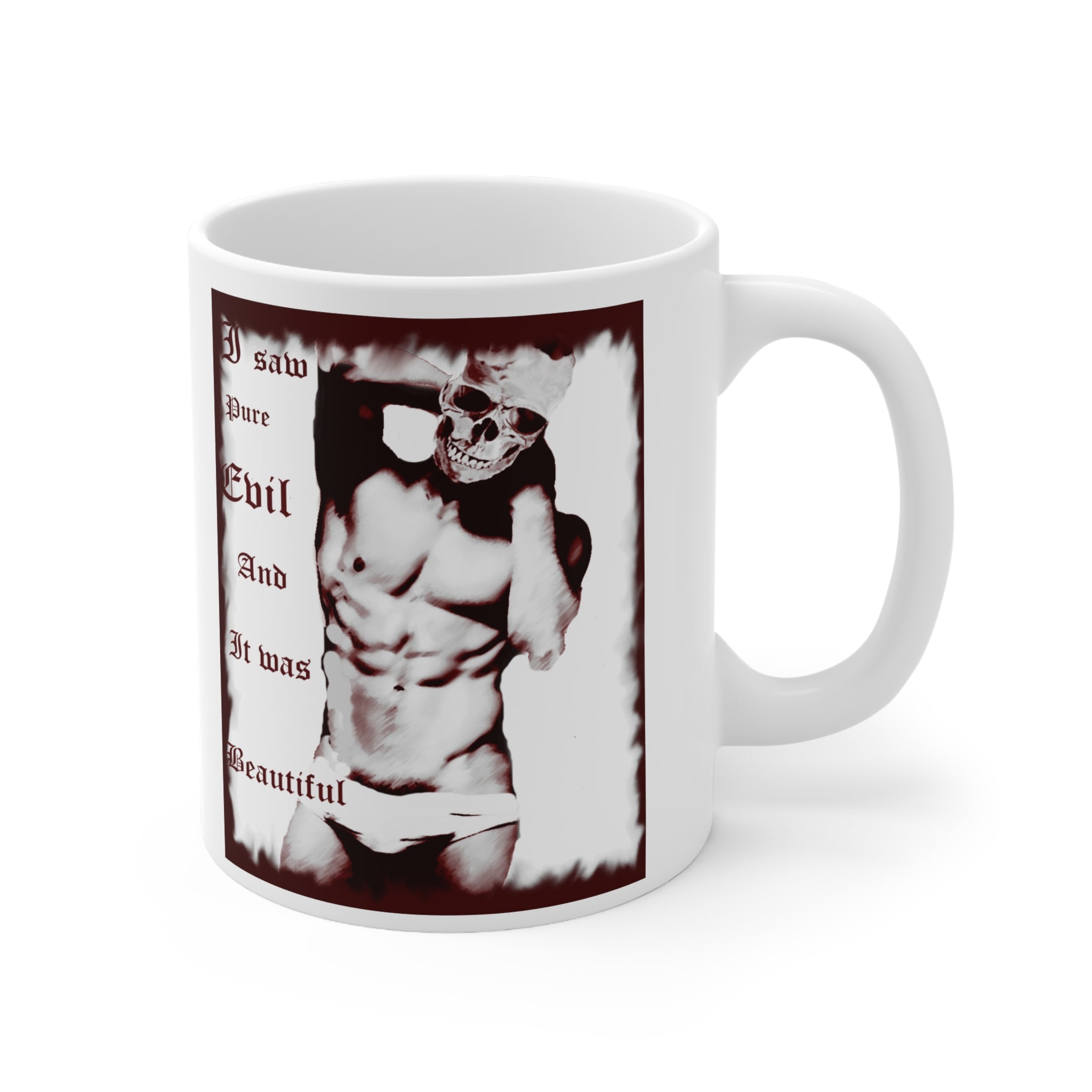 I Saw Pure Evil Mug – Dark Gothic Aesthetic Coffee Cup