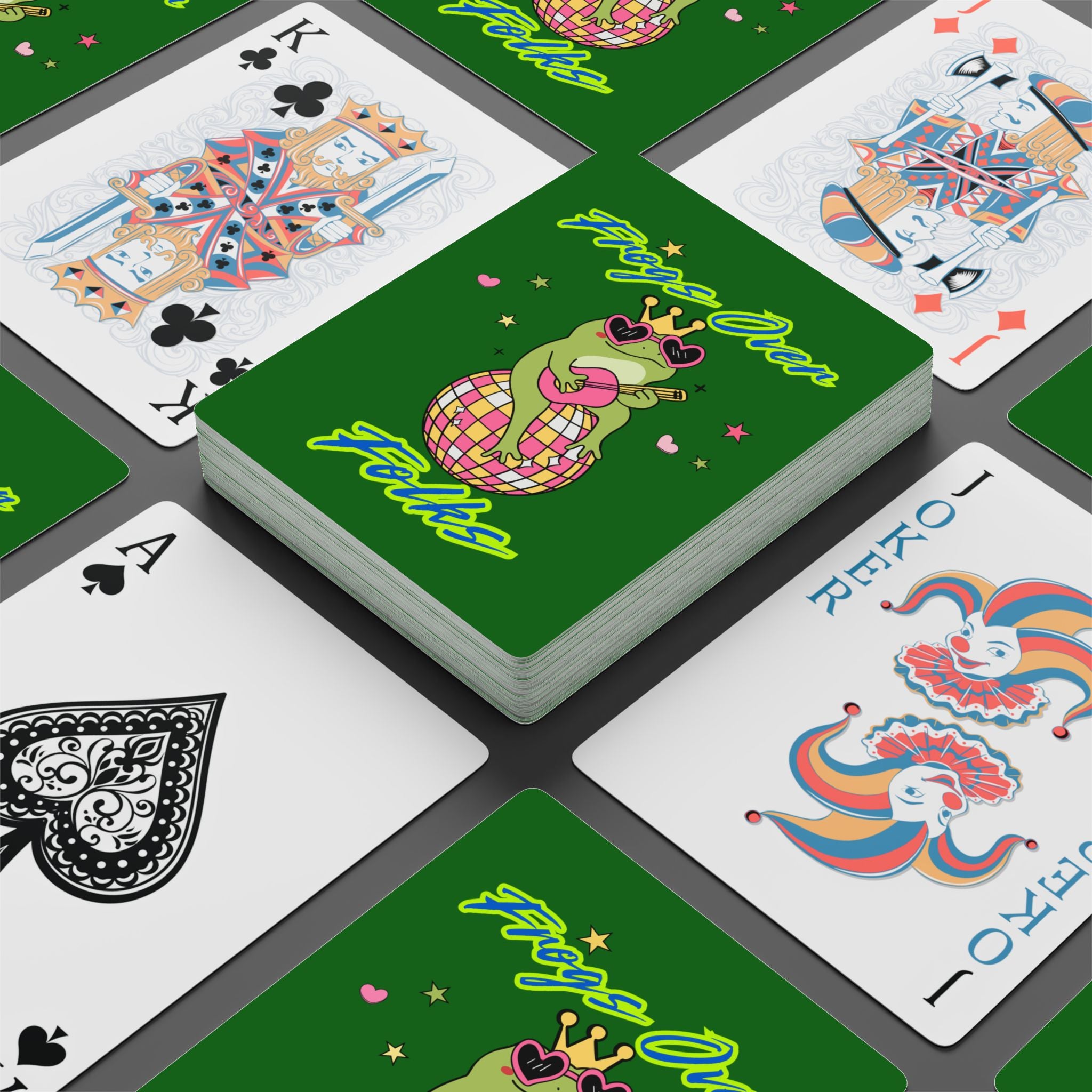 Frogs Over Folks Playing Cards – Cute Chaos Deck