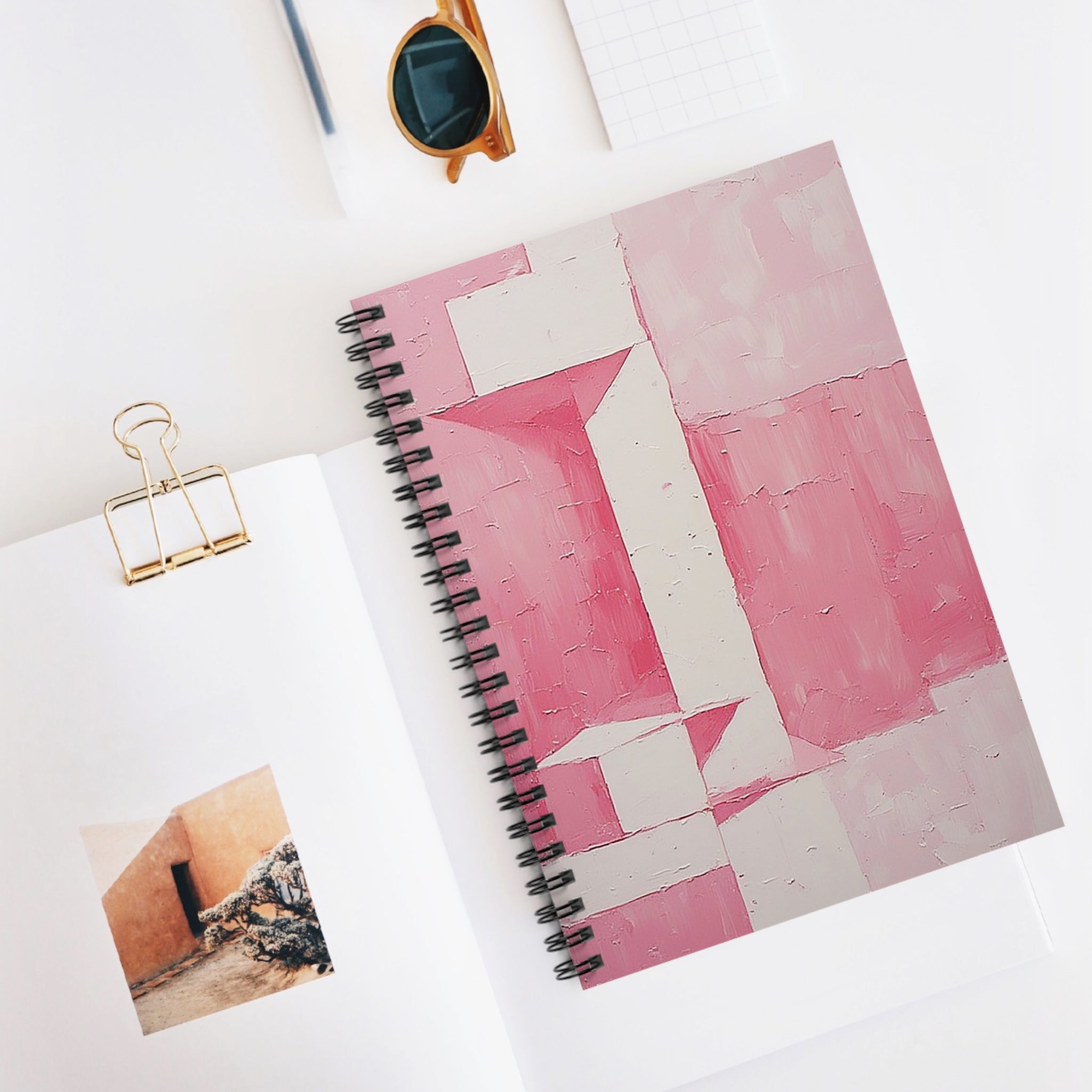 Blush Form Spiral Notebook – Pink Minimal Abstract Aesthetic Journal (6” x 8”)