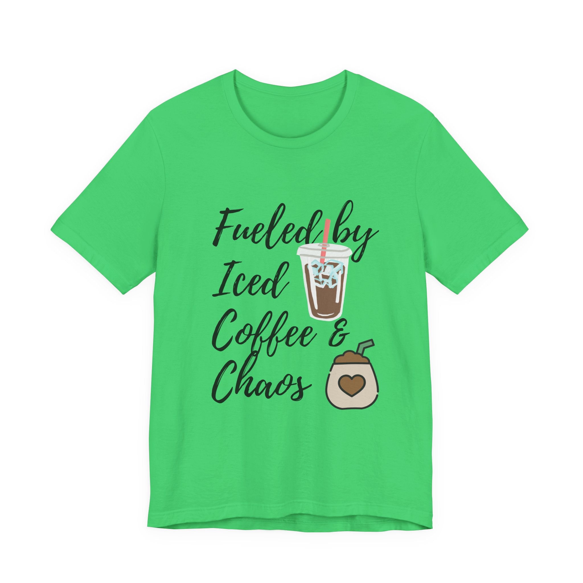Coffee Lover Unisex T-Shirt - 'Fueled by Iced Coffee & Chaos'