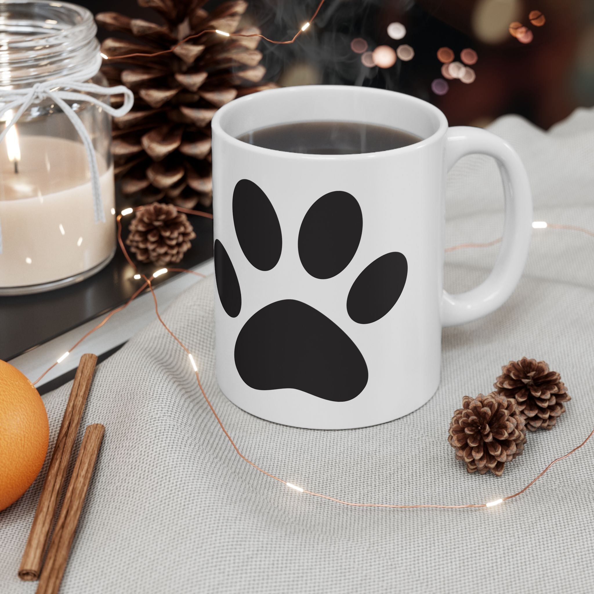 Minimal Paw Print Mug – Pet Lover Coffee Cup