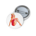 Classic Red Swimsuit Pin-Up Button Pin – Vintage Bombshell Style