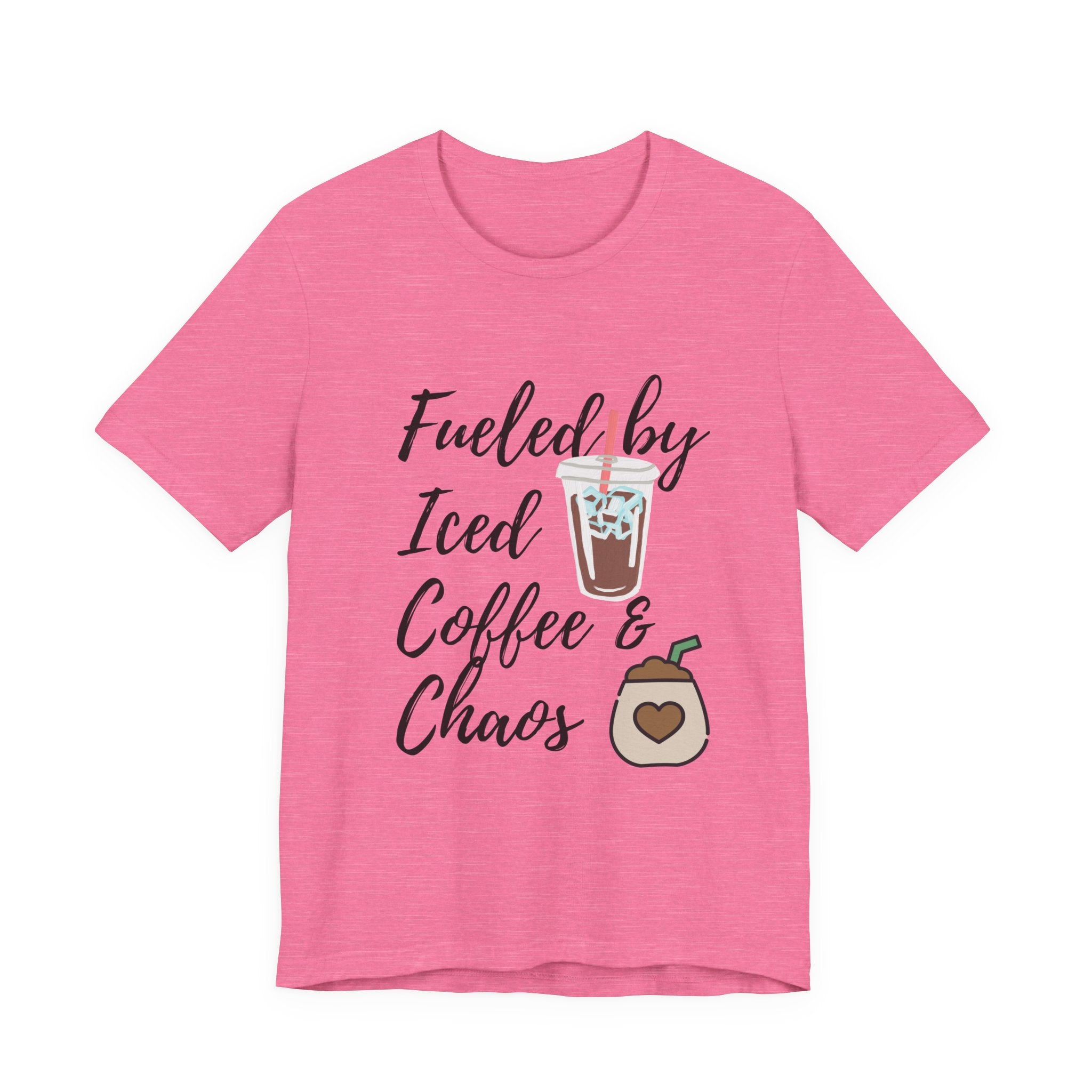 Coffee Lover Unisex T-Shirt - 'Fueled by Iced Coffee & Chaos'