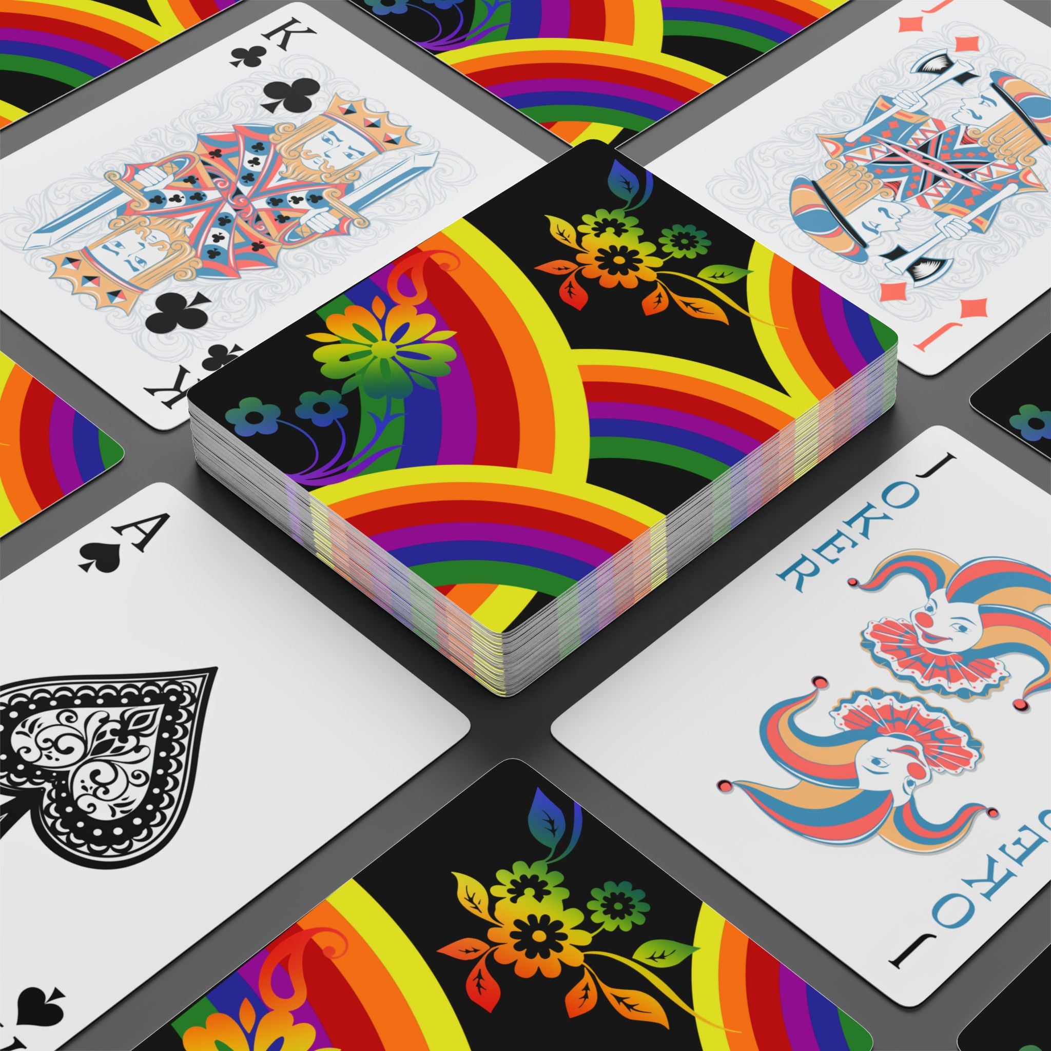 Midnight Bloom Playing Cards – Rainbow Luxe Deck