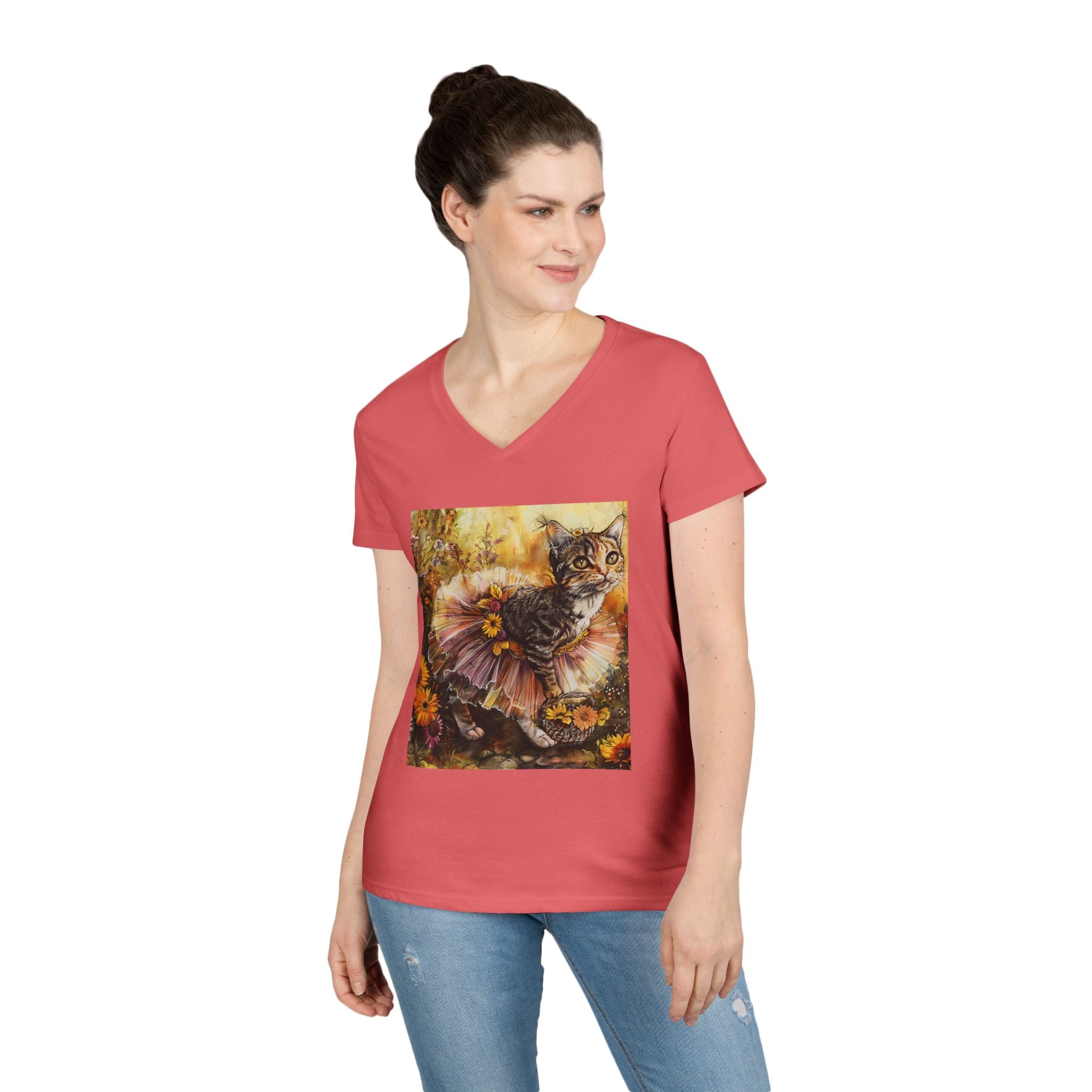 Golden Harvest Kitten – Autumn Bloom Tee