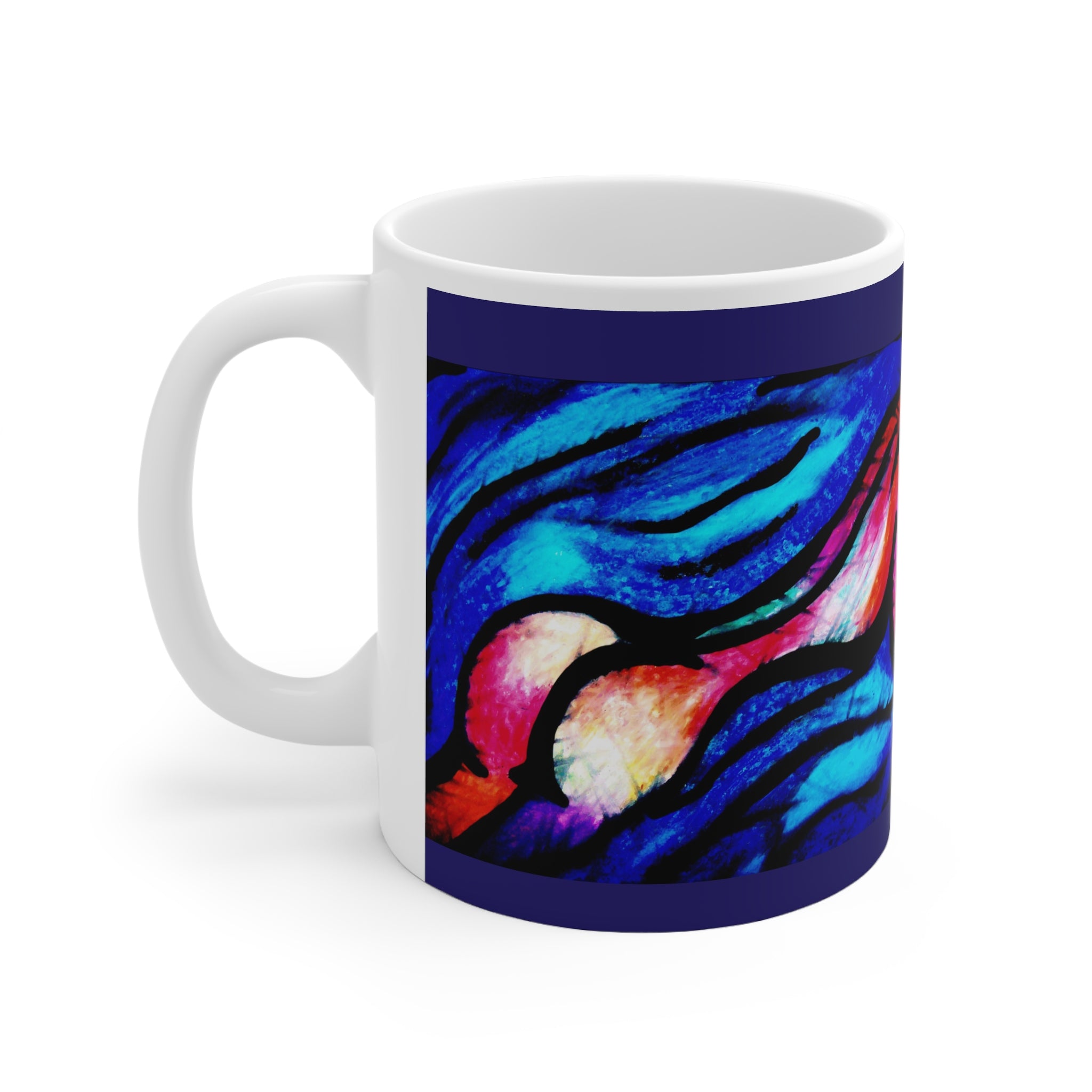 Abstract Wave Art Mug – Bold Color Statement Coffee Cup