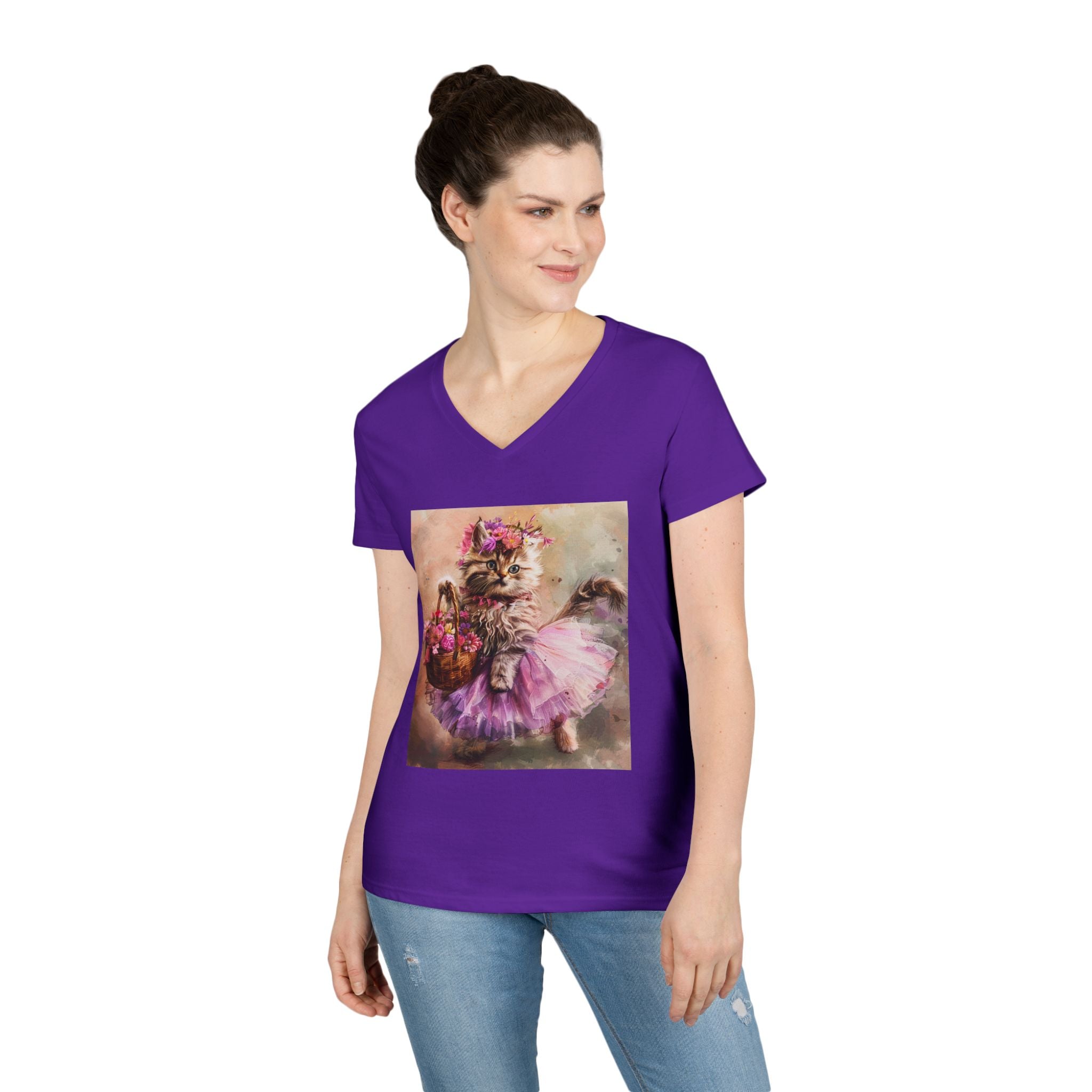 Blushing Petal Kitten – Twirl & Bloom Tee