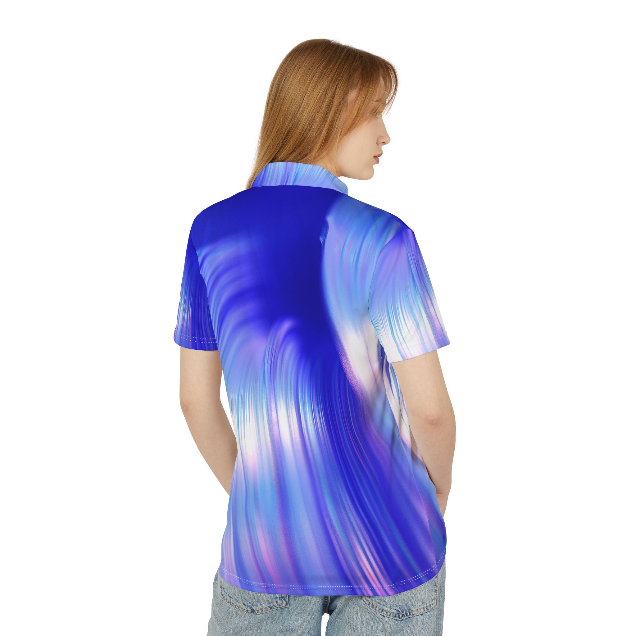 Aurora Flow Polo – Iridescent Wave Luxe Shirt