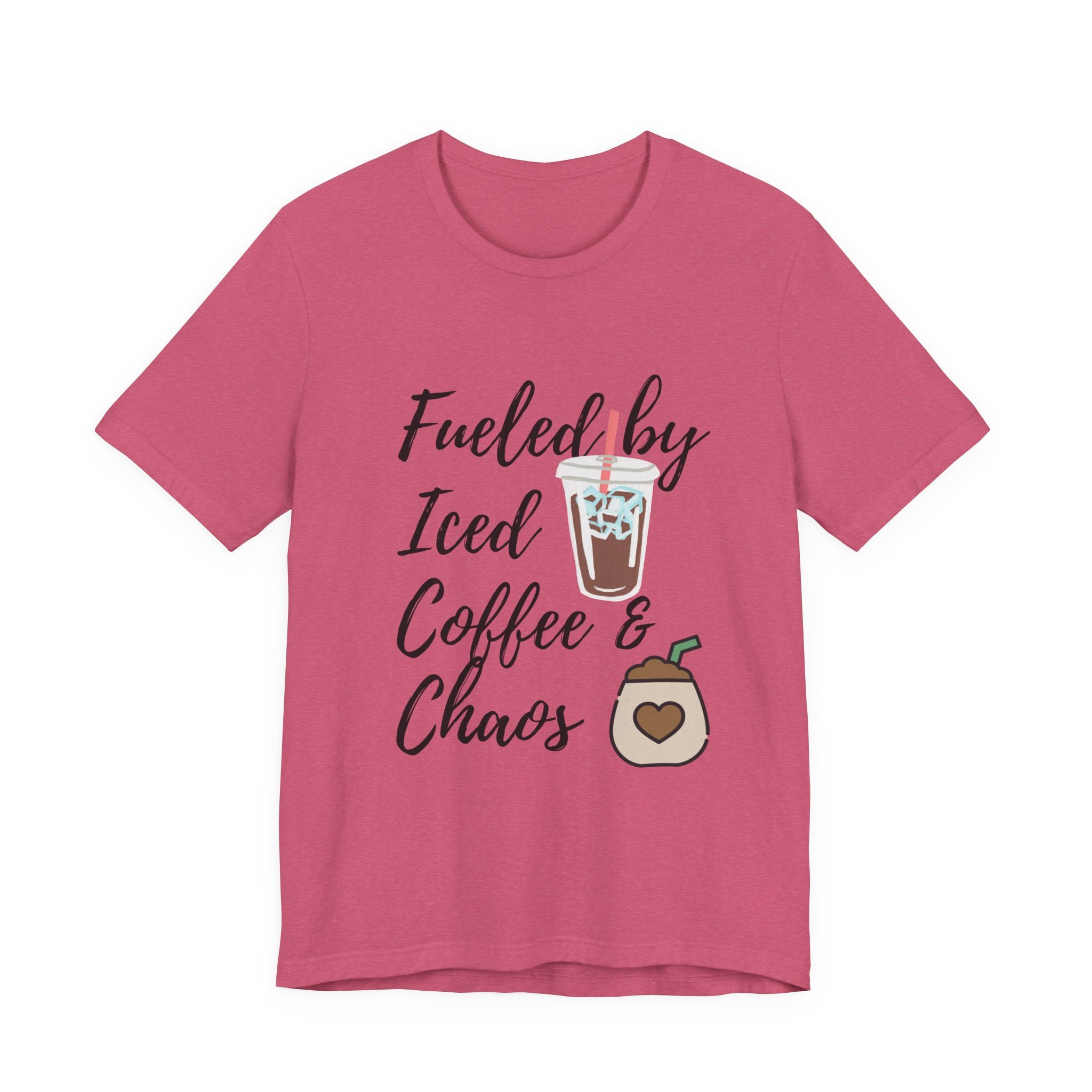 Coffee Lover Unisex T-Shirt - 'Fueled by Iced Coffee & Chaos'