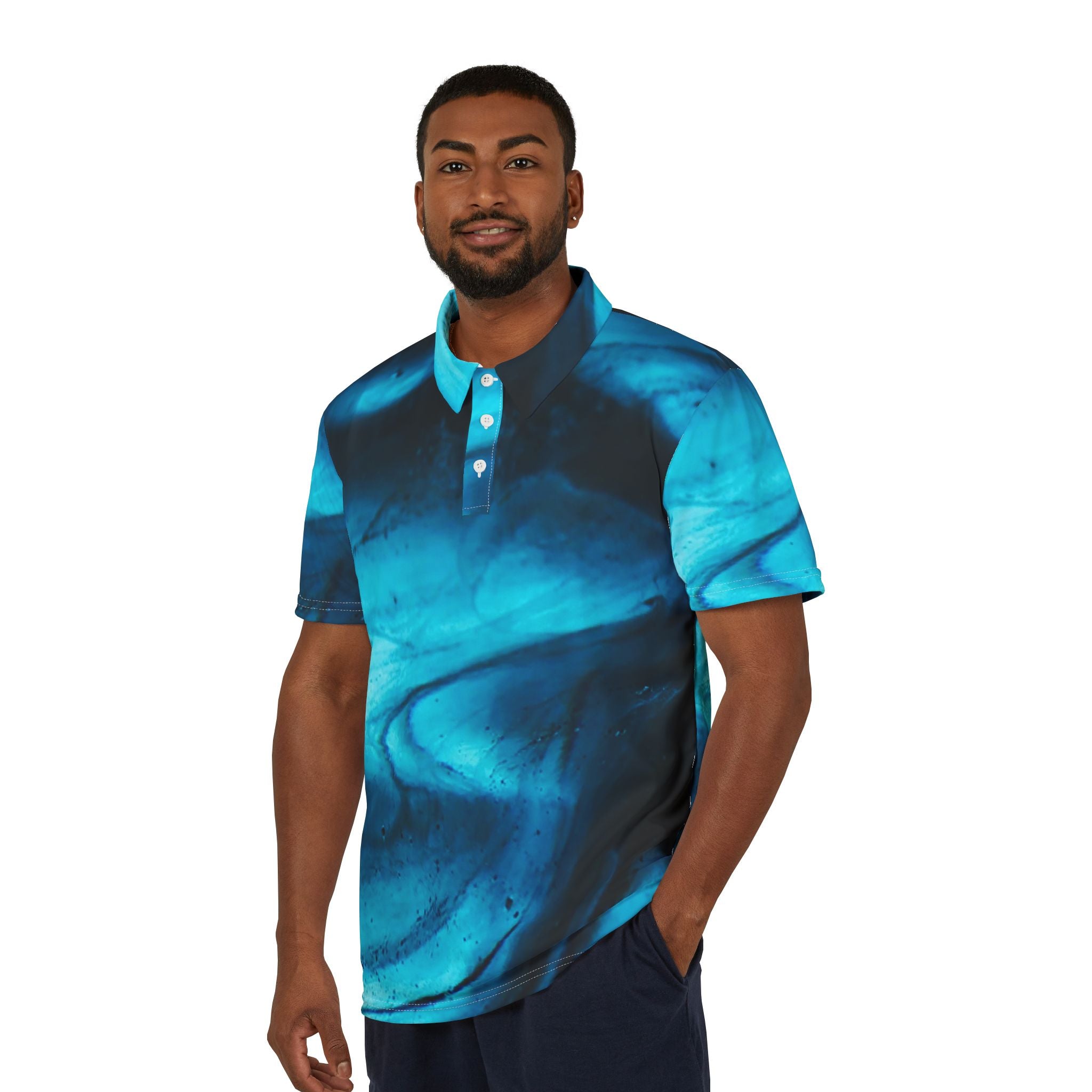 Ocean Drift Polo – Deep Current Luxe Shirt