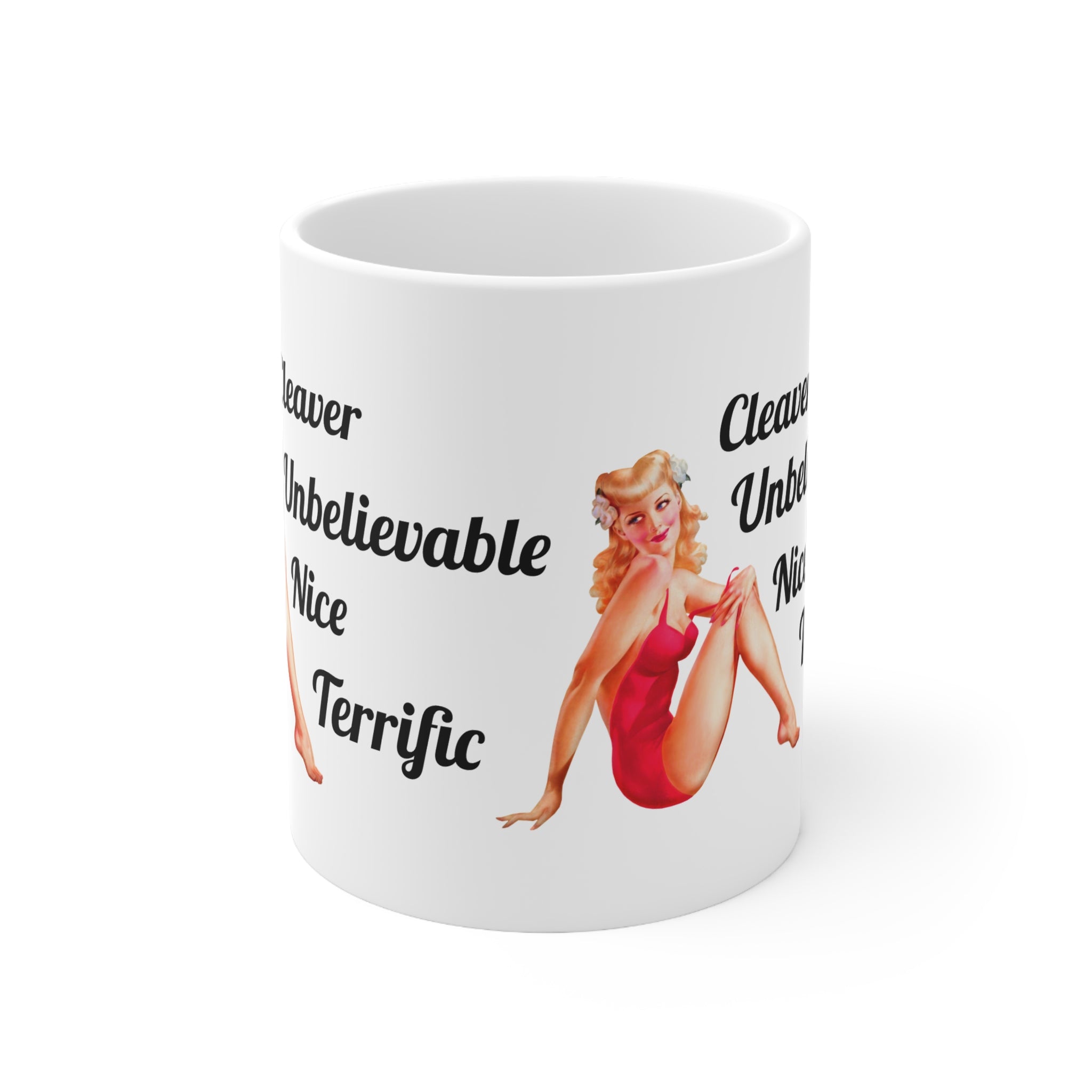 Clever & Terrific Mug – Retro Pin-Up Statement Cup