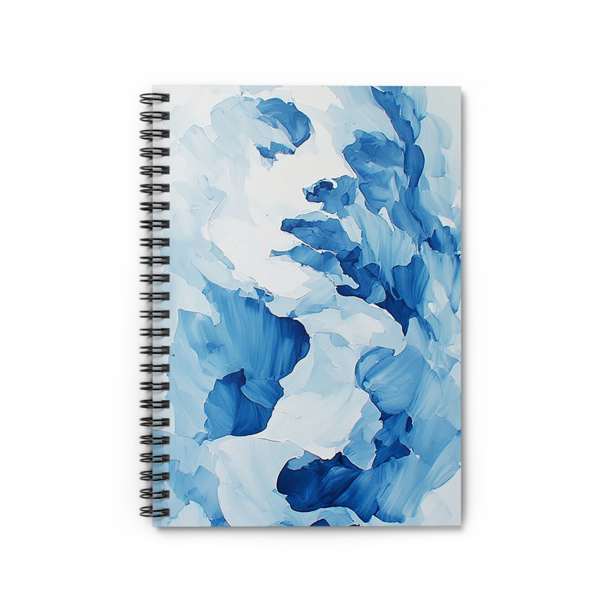 Blue Serenity Spiral Notebook – Soft Abstract Watercolor Journal (6” x 8”)