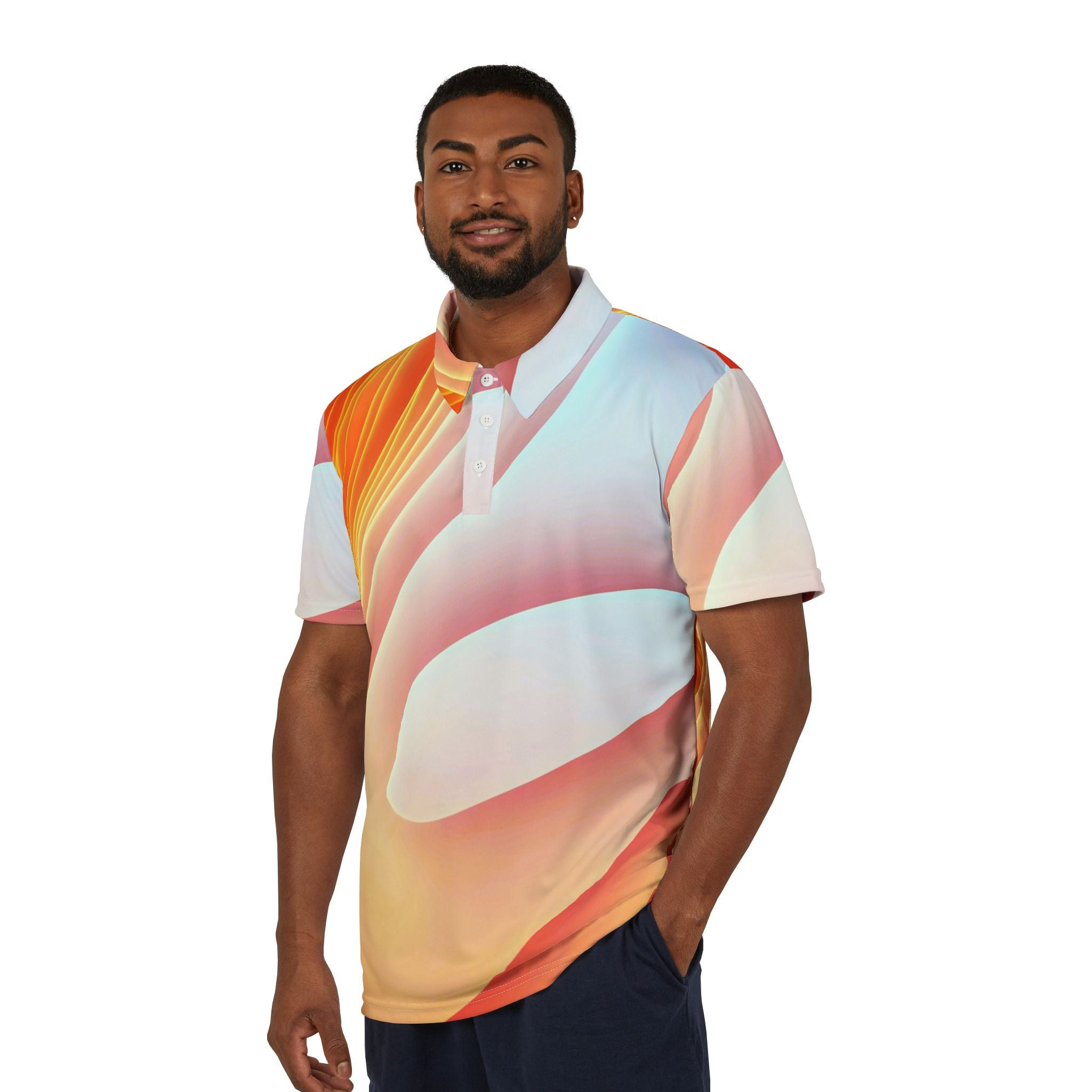 Sunrise Drift Polo – Soft Glow Luxe Shirt