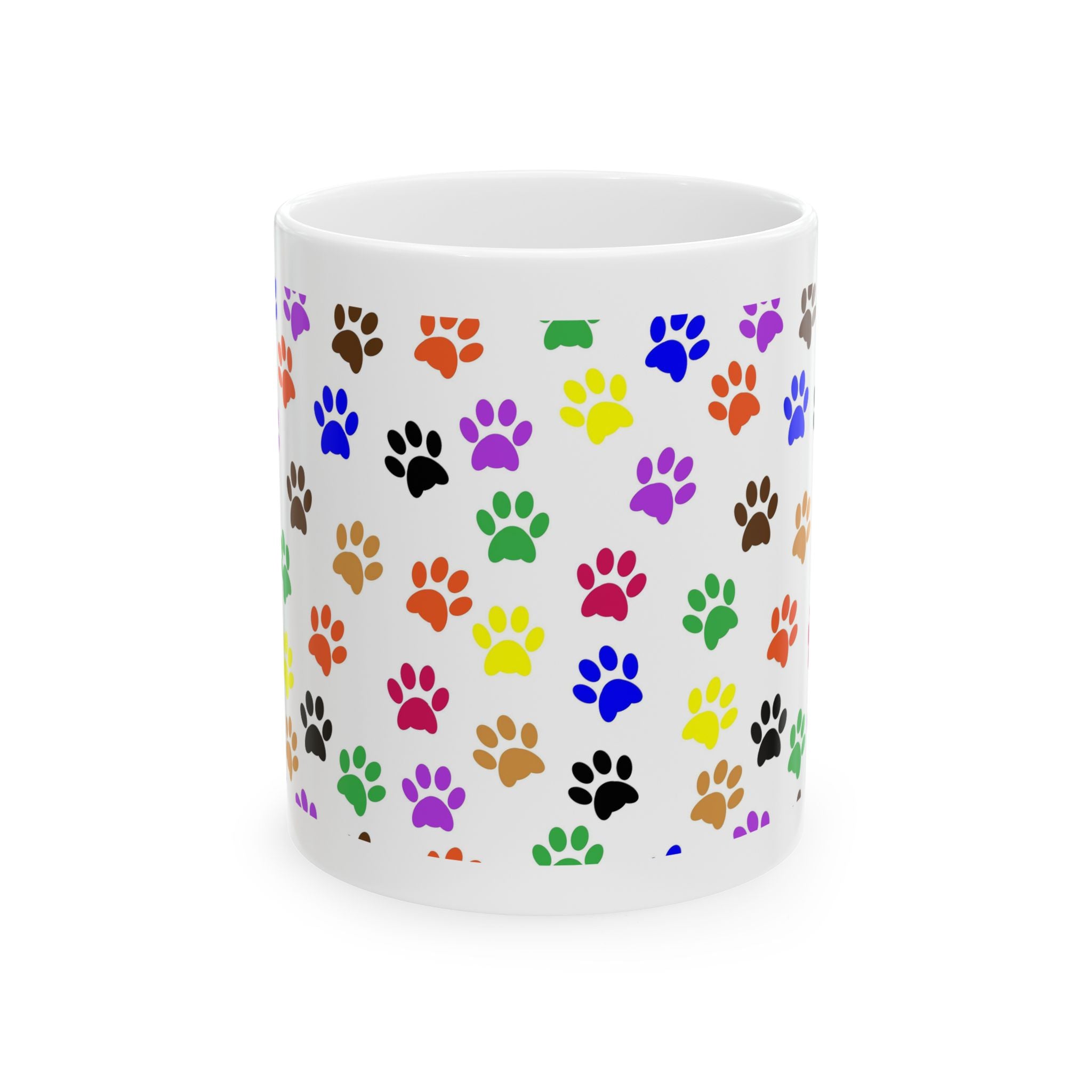 Colorful Paw Print Mug – Bright Pet Lover Coffee Cup