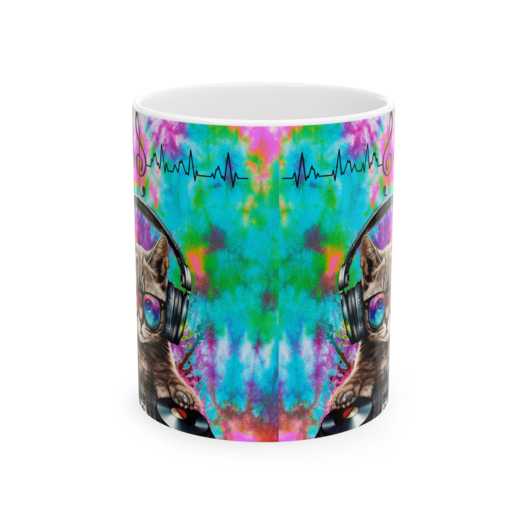 DJ Cat Music Mug – Colorful Beat Lover Coffee Cup