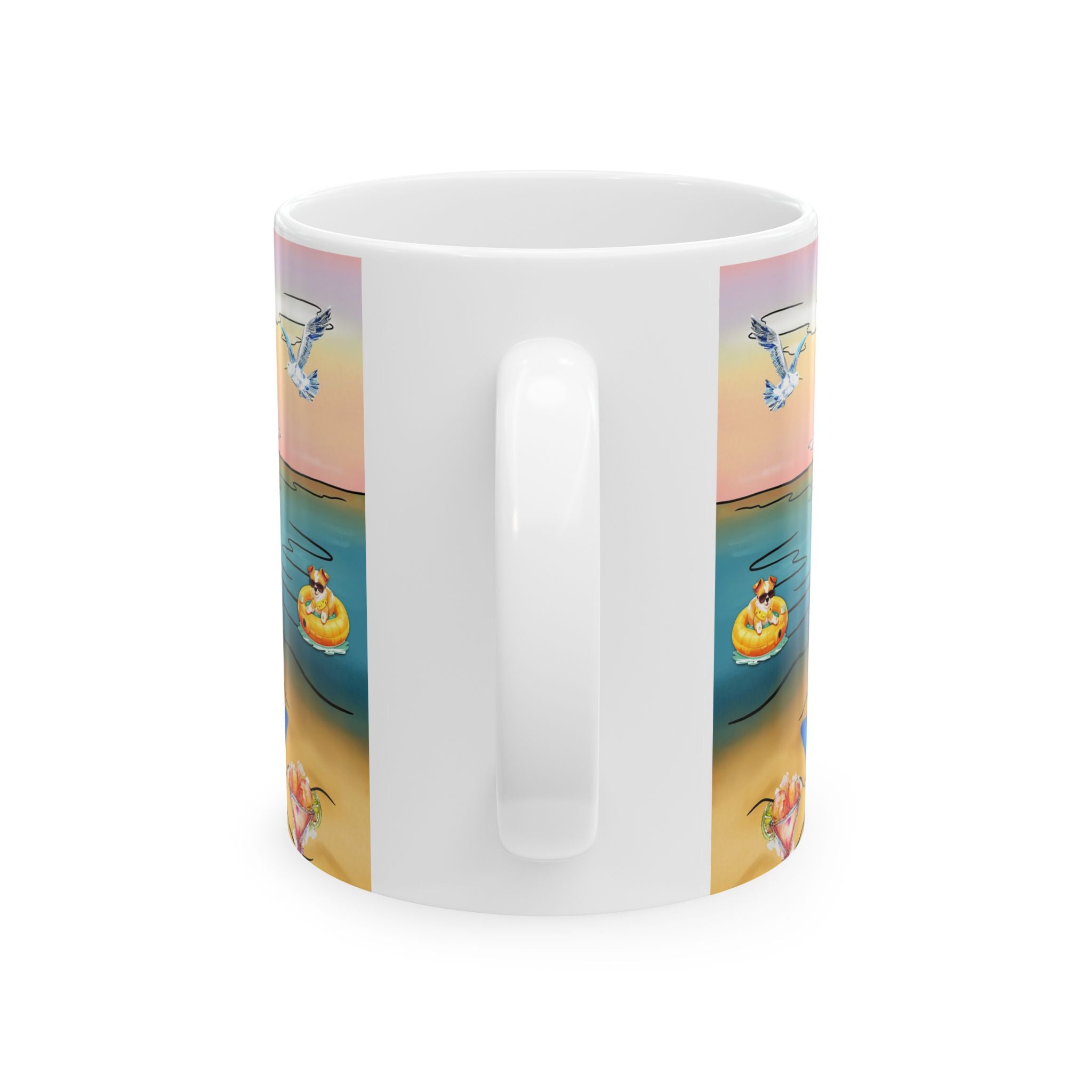 Beach Cat Mug – Cute Vacation Cat Aesthetic Coffee Cup