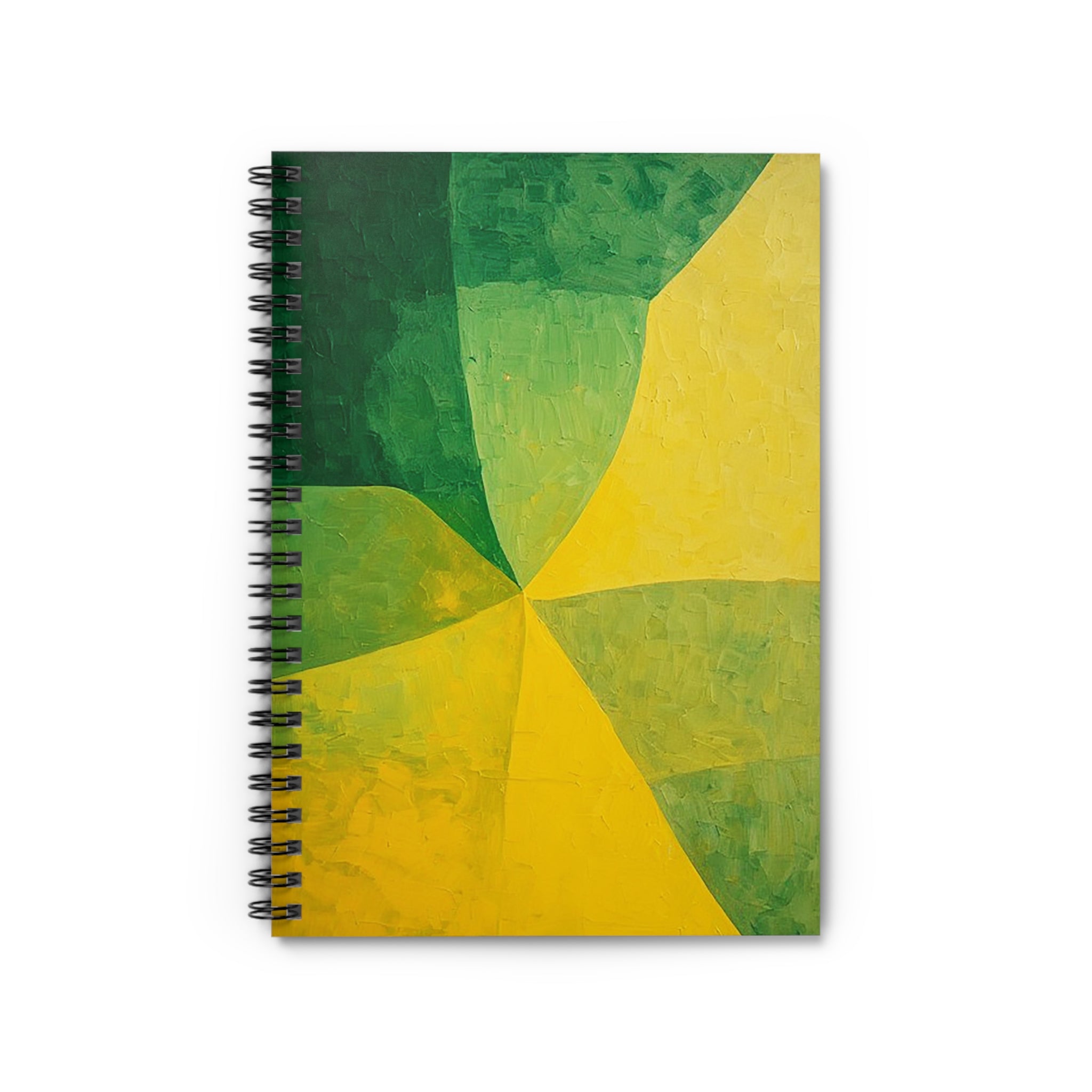 Citrus Flow Spiral Notebook – Green & Gold Abstract Minimal Journal (6” x 8”)