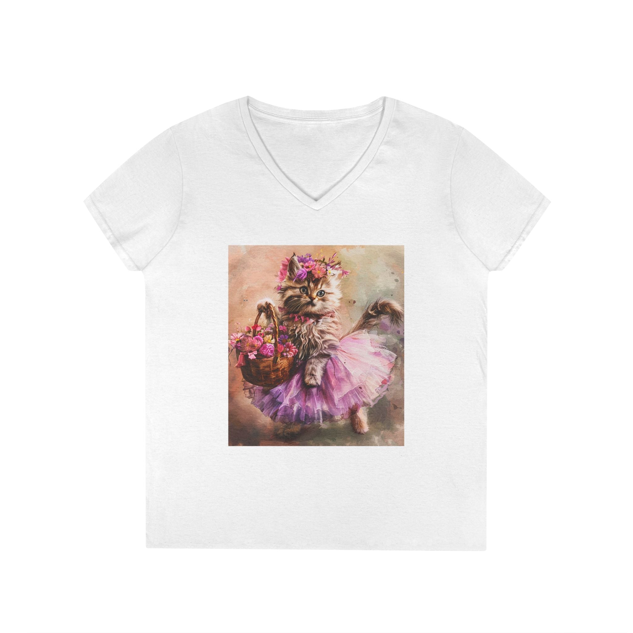 Blushing Petal Kitten – Twirl & Bloom Tee
