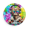 DJ Cat Magnet – Cool Headphones Music Cat Art