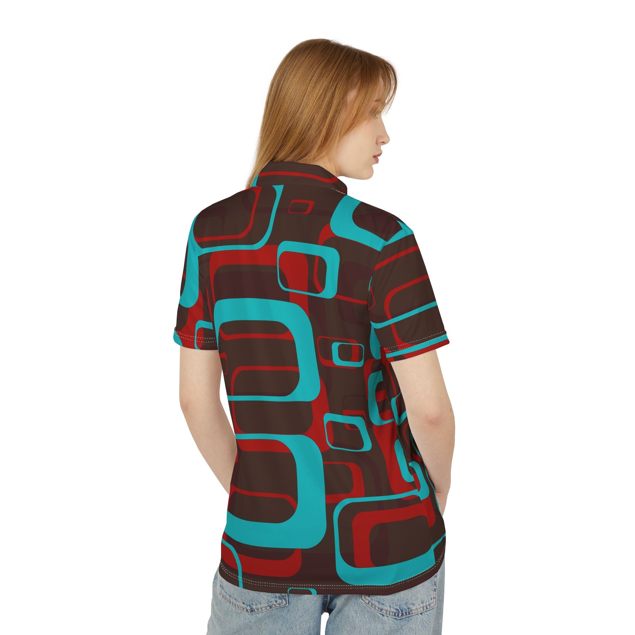 Retro Grid Pop – Geometric Statement Polo