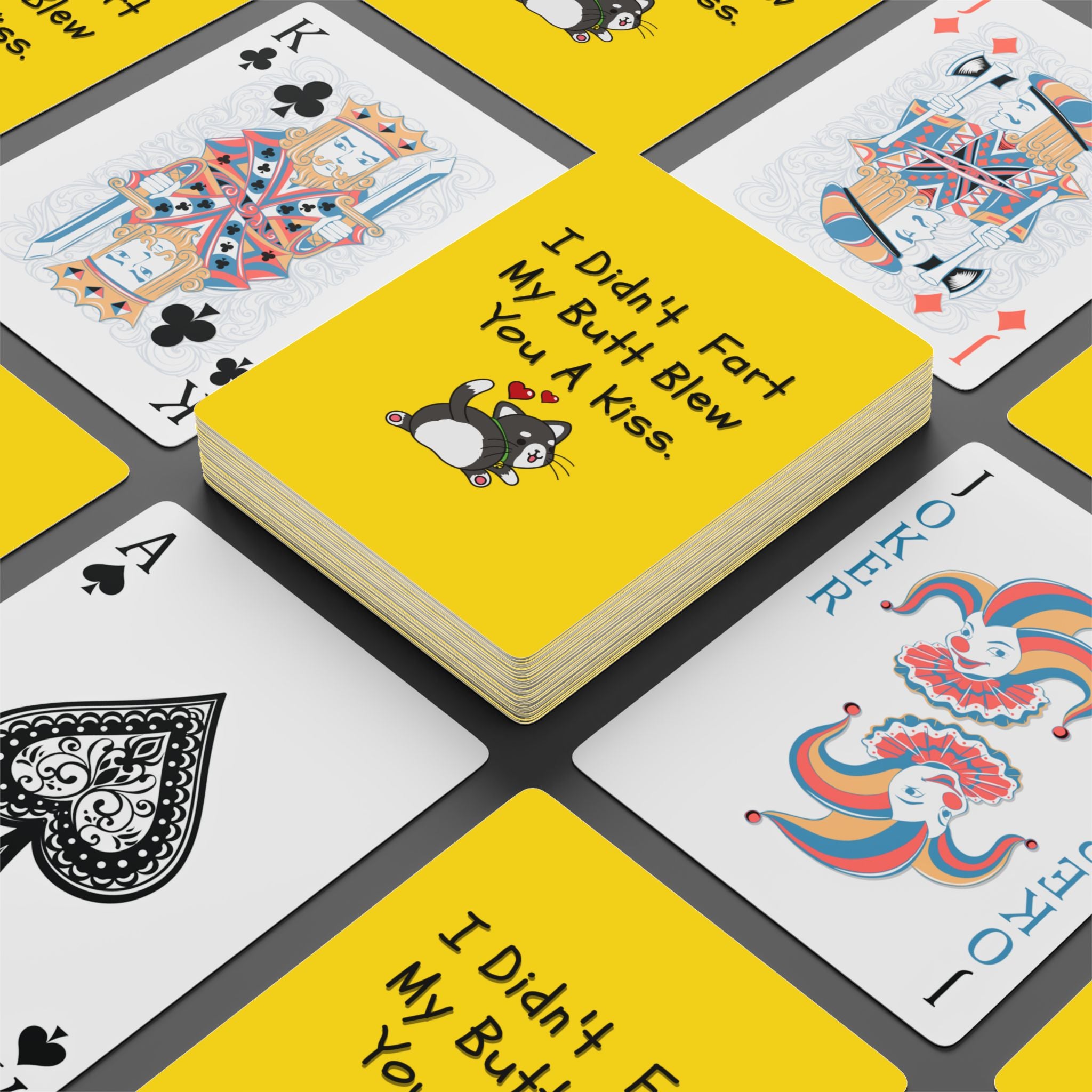 Butt Blew You a Kiss Playing Cards – Funny Cat Deck
