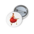 Vintage Red Dress Pin-Up Button Pin – Retro Café Glam
