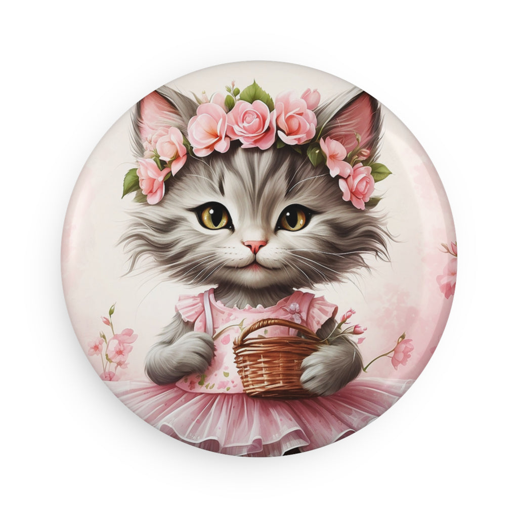 Petal Princess Kitten Magnet – Pink Floral Coquette Cat Aesthetic