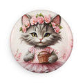 Petal Princess Kitten Magnet – Pink Floral Coquette Cat Aesthetic