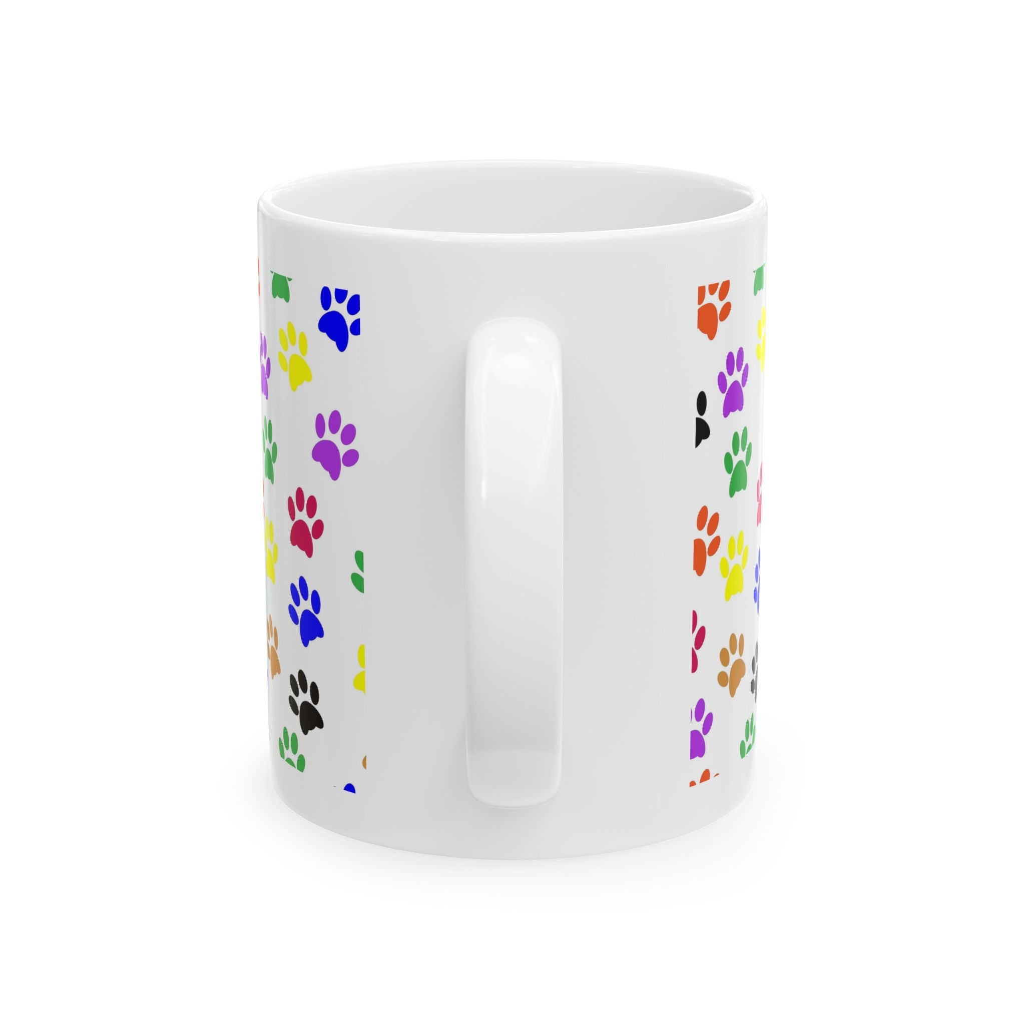 Colorful Paw Print Mug – Bright Pet Lover Coffee Cup