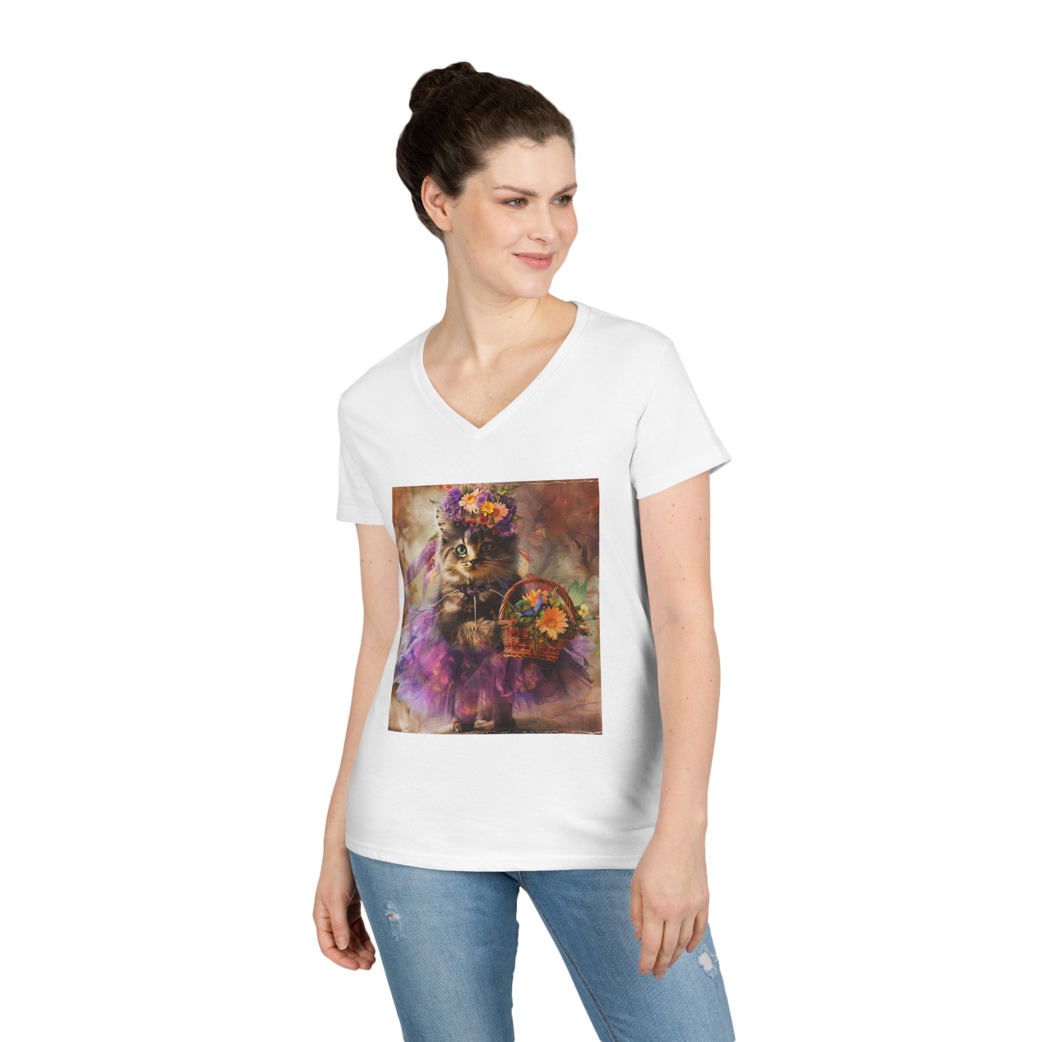 Boho Blossom Kitten – Artistic Garden Tee