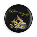 “Biker Chick!” Pin-Up Magnet – Retro Motorcycle Glam Design
