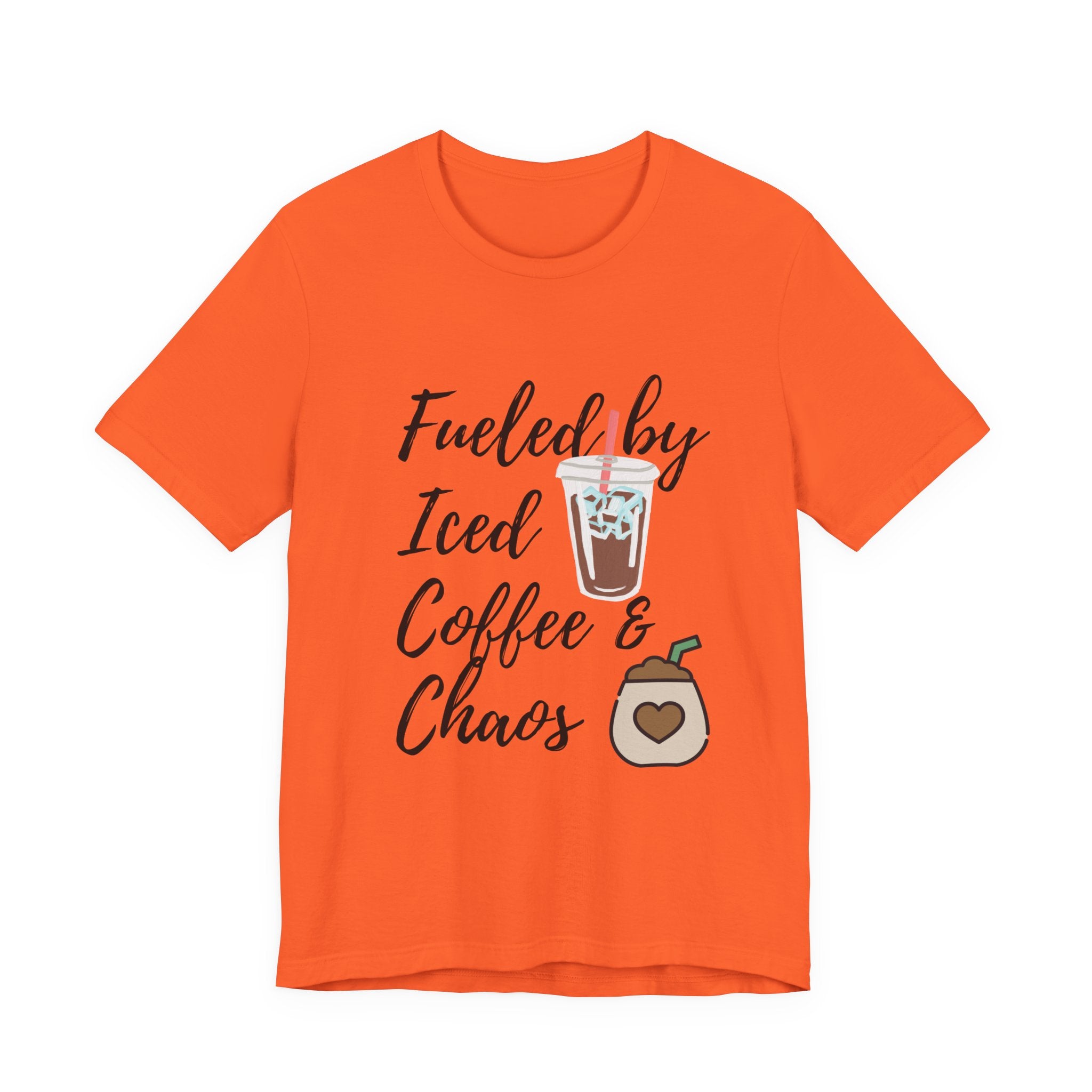 Coffee Lover Unisex T-Shirt - 'Fueled by Iced Coffee & Chaos'