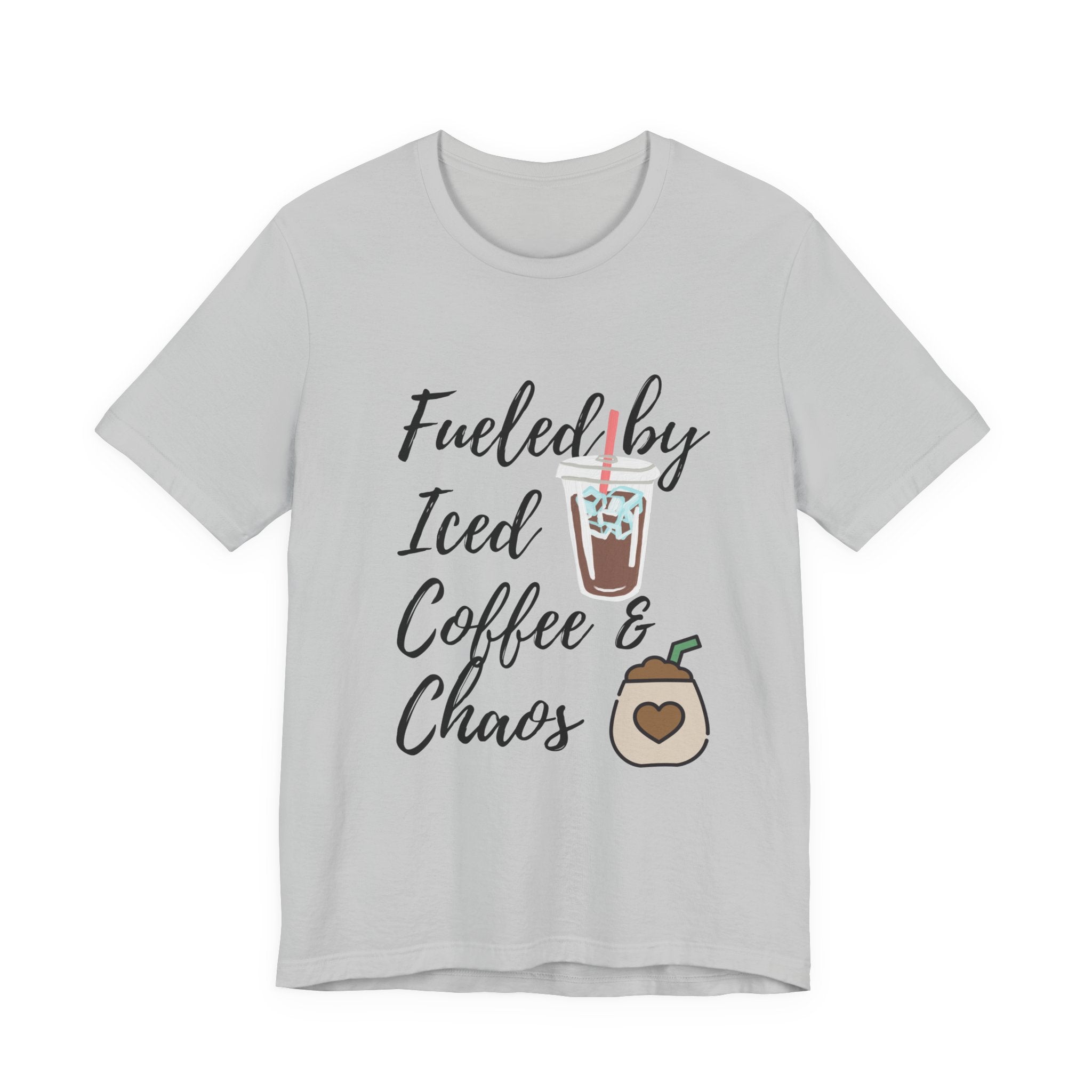 Coffee Lover Unisex T-Shirt - 'Fueled by Iced Coffee & Chaos'