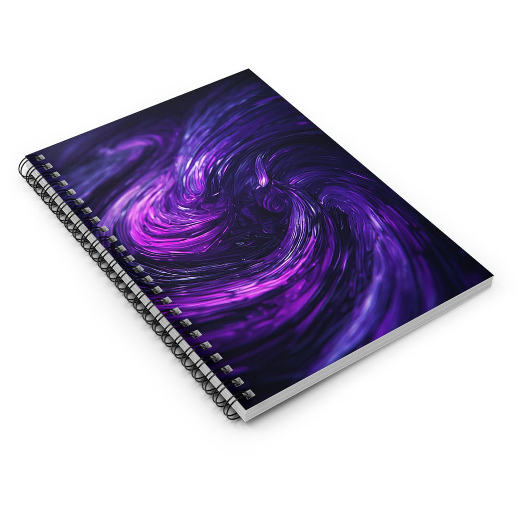 Amethyst Vortex Spiral Notebook – Dark Abstract Galaxy Journal (6” x 8”)